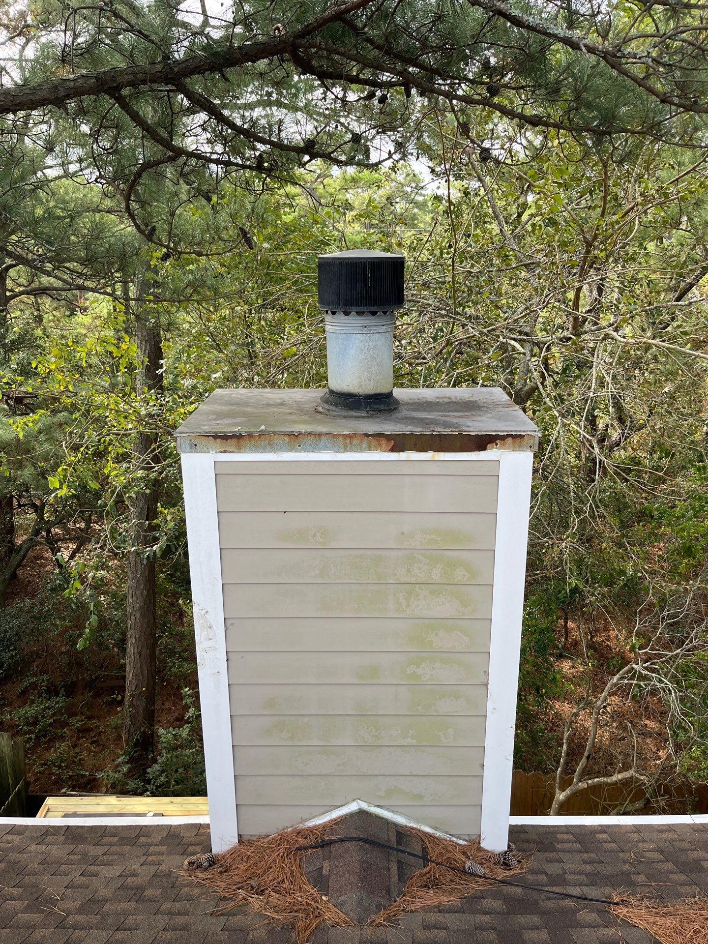 Chimney Chase Cover and Flashing in Virginia Beach by Premier Chimney and Roofing