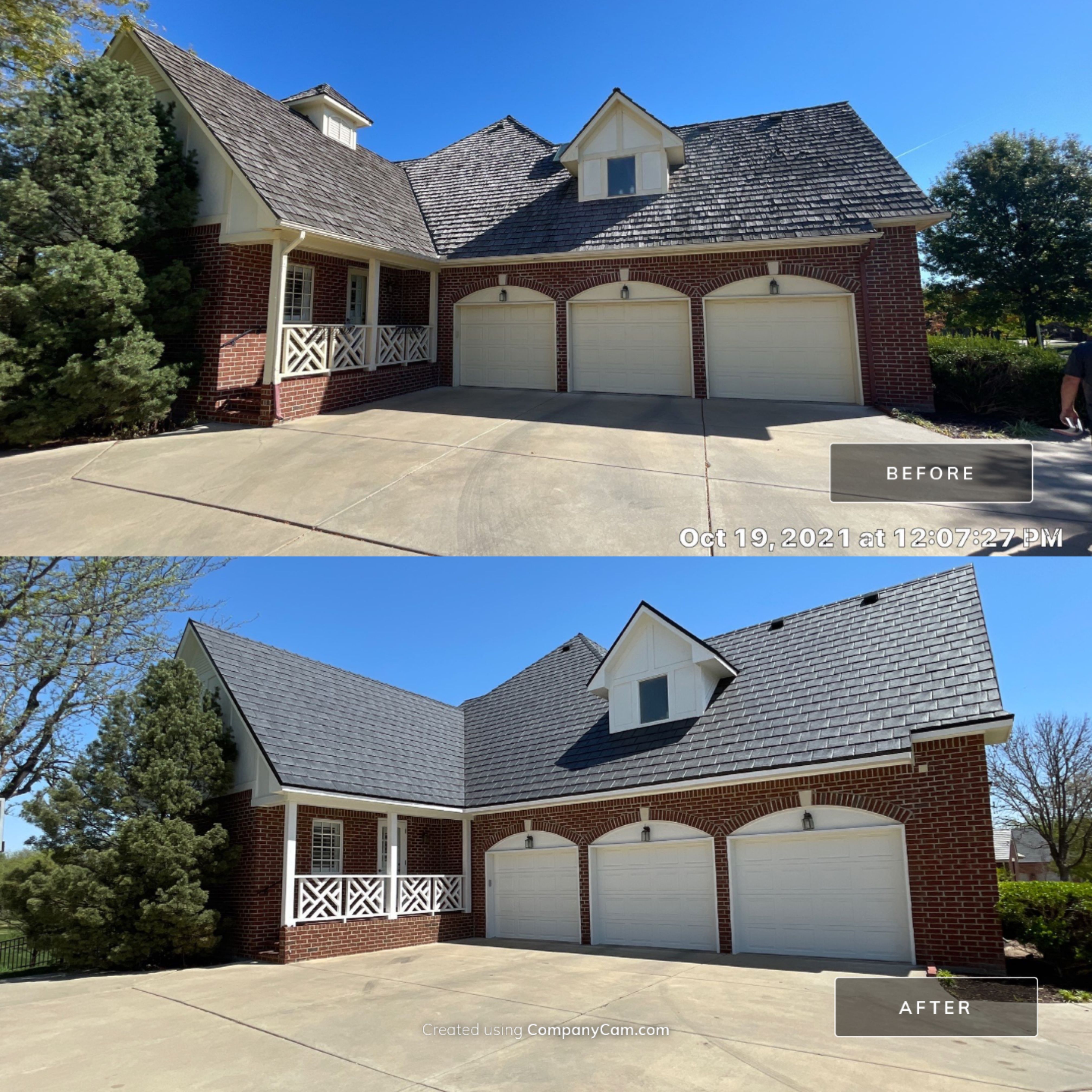 Residential Roofing Installation using DaVinci Bellaforte Slate in Slate Black by Eaton Roofing 