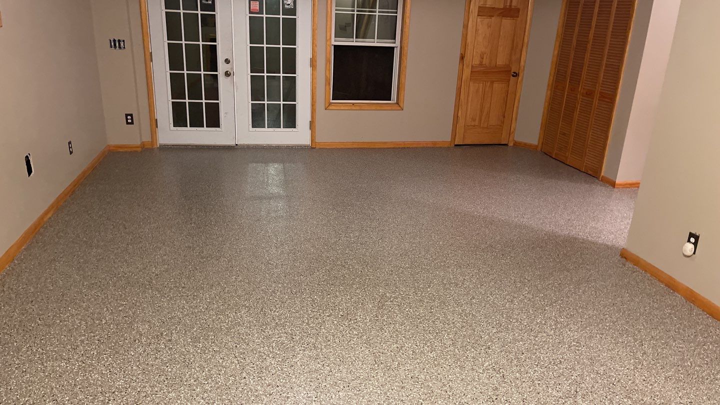 Basement Floor using Pebble Beach by Your1DayFloor.com