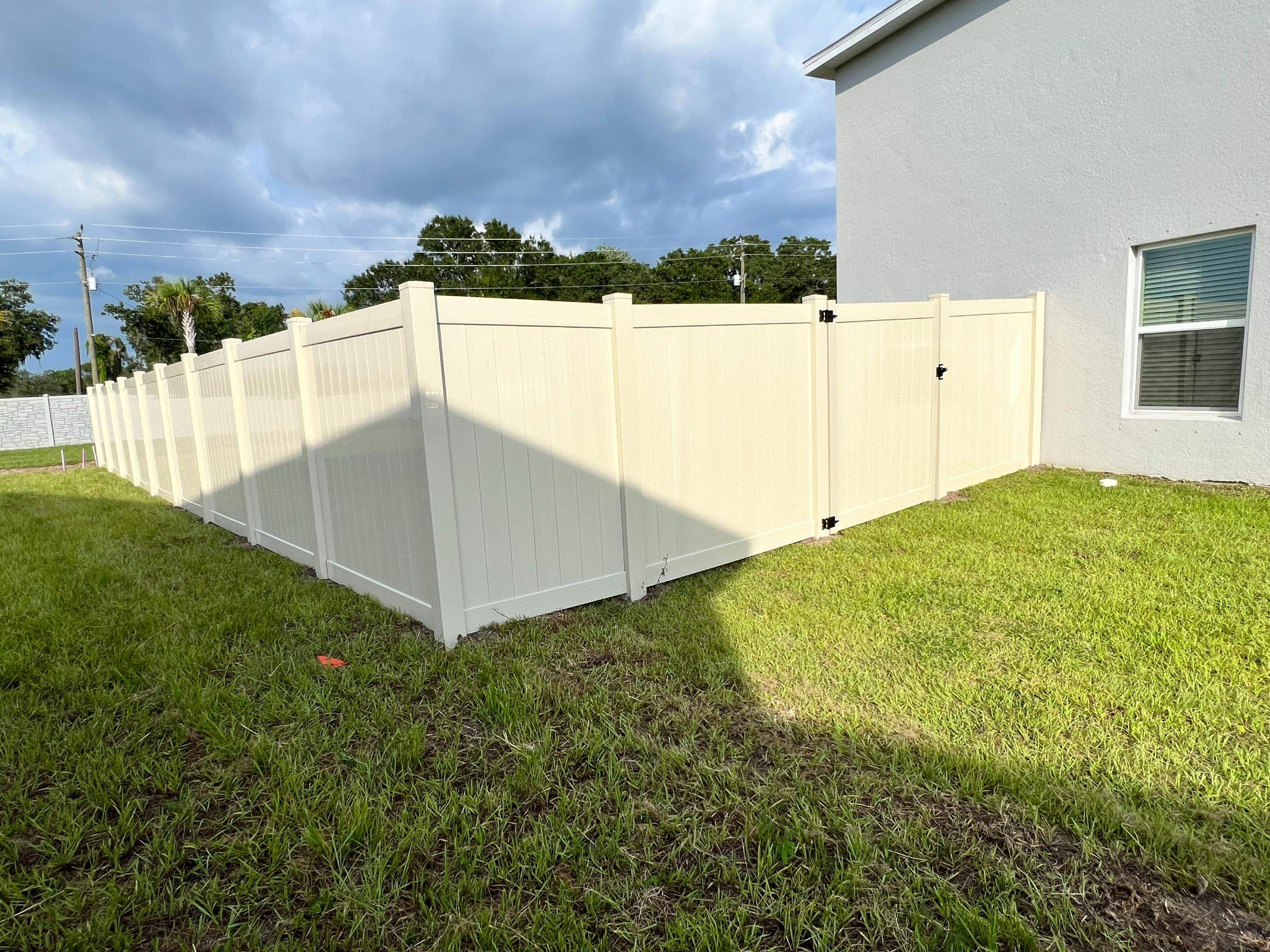 Bradenton, FL 6ft. Tall Tan Vinyl Privacy Fence  by Asap fence and gates, LLC