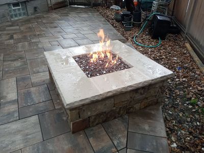 Gas Firepit Paver Patio