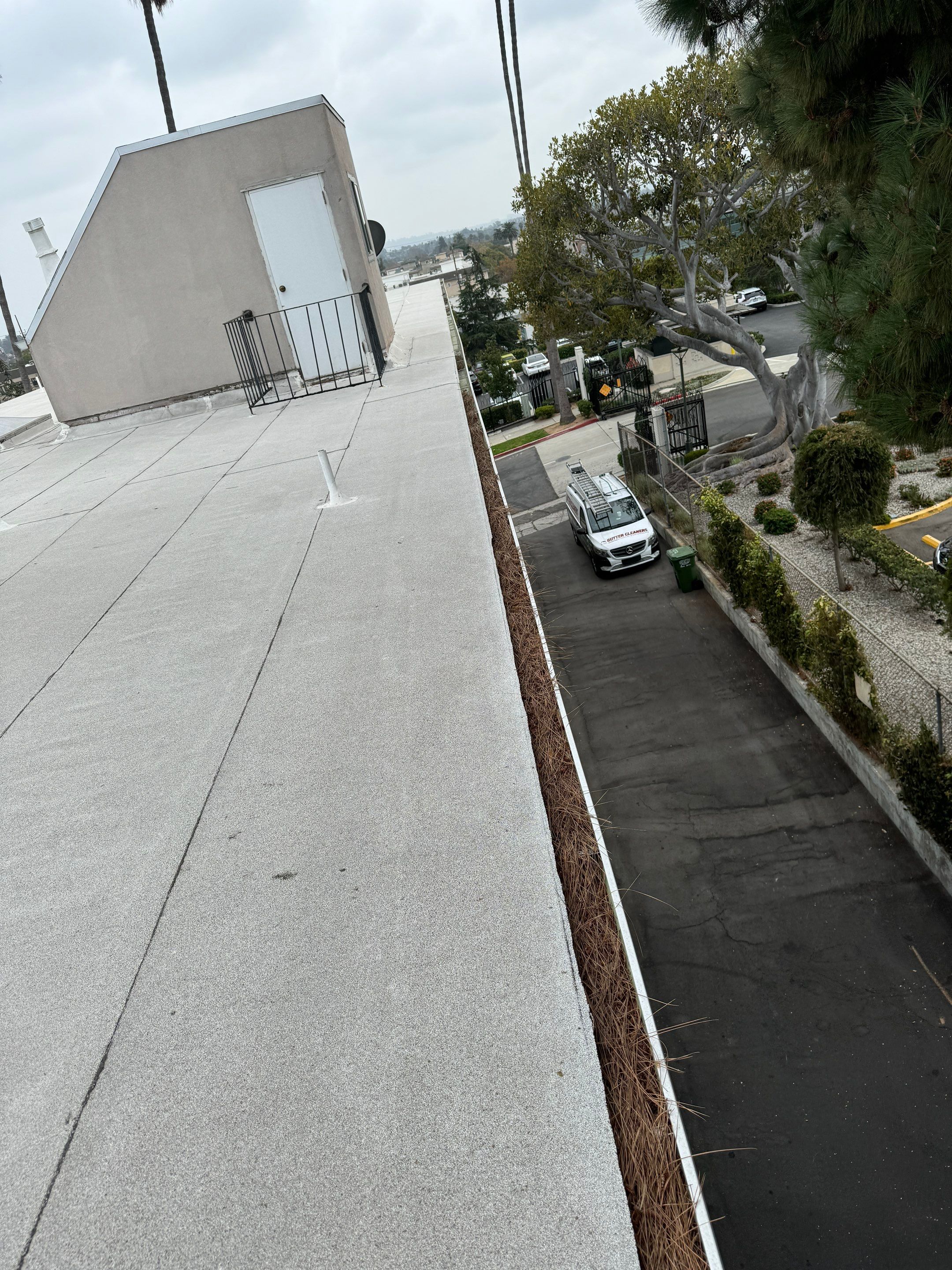 HOA gutter cleaning before photo.