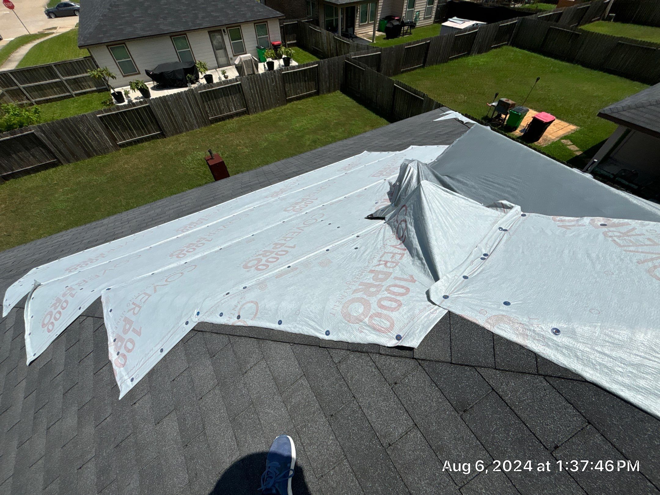 Reroof after Hurricane Beryl by Berry Good Roofing 