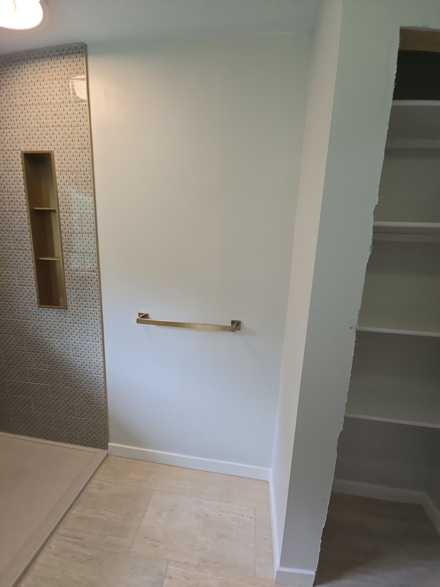 Full bathroom with custom tile by The Shower Company