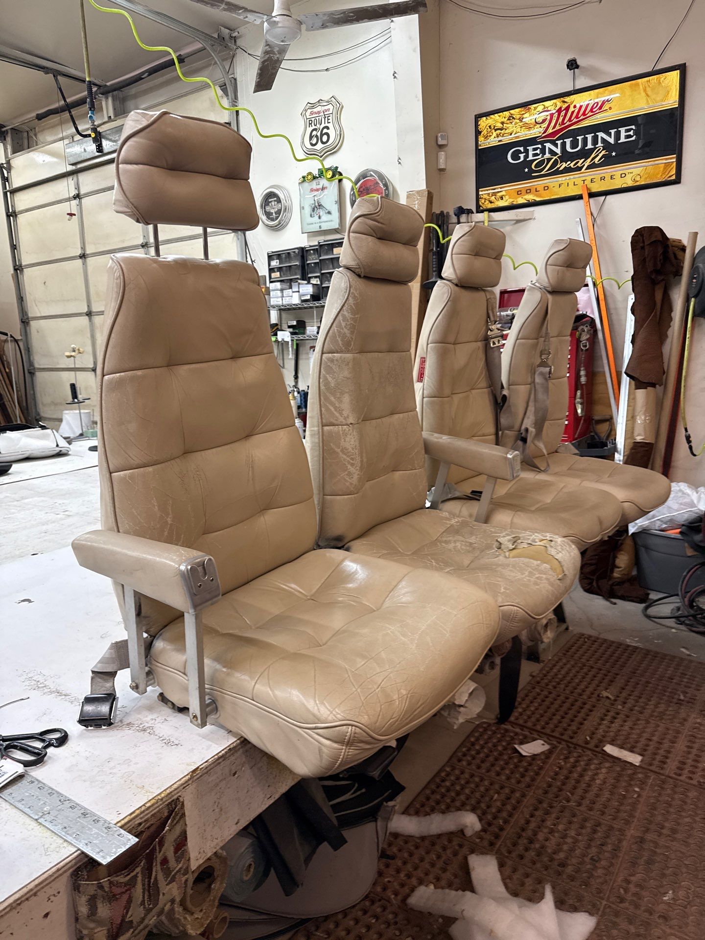 84 beech air craft seats by Rocky Mountain Upholstery Co