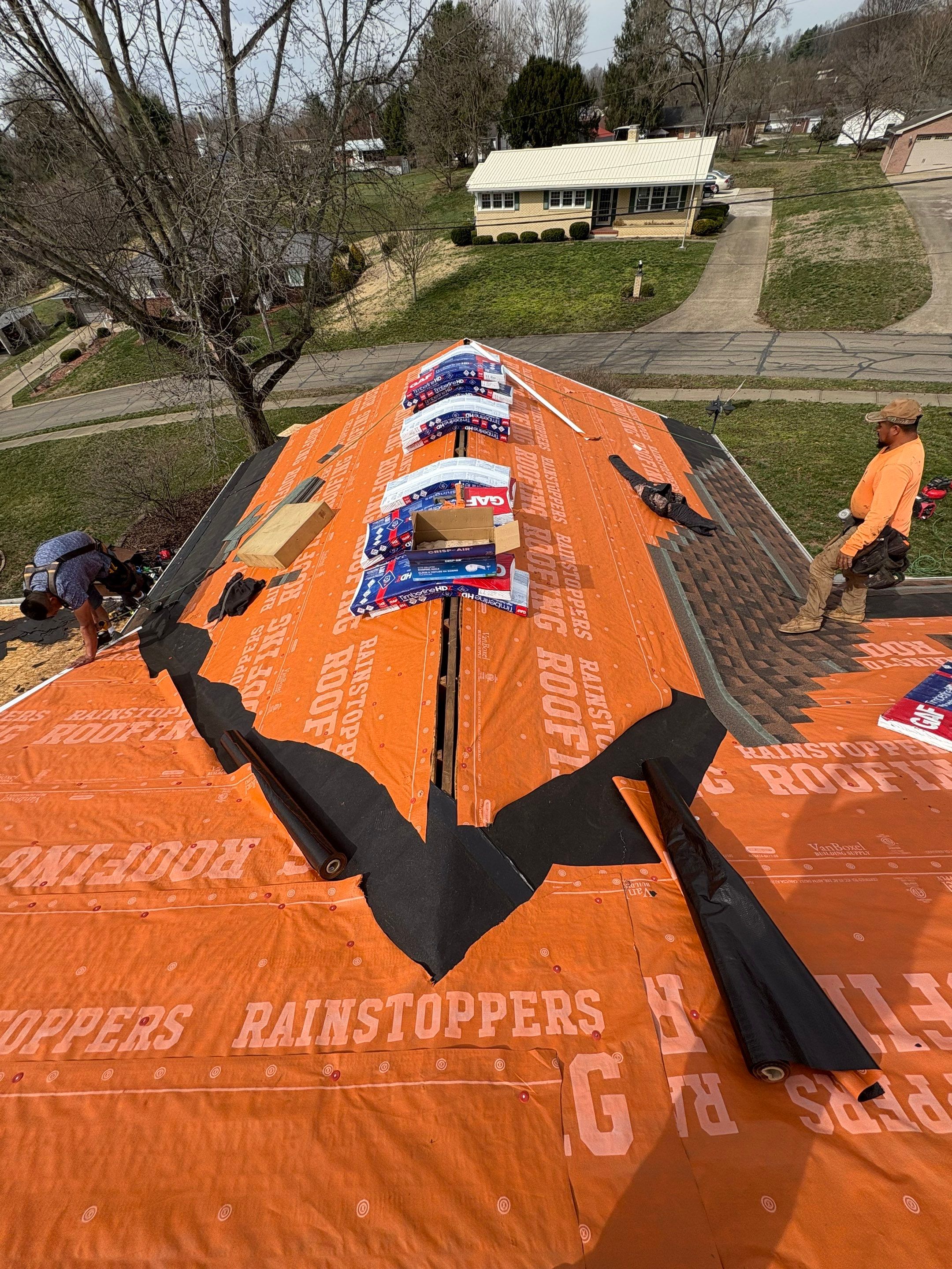 Residential Roofing Installation using GAF TImberline HDZ Hickory by Rainstoppers Roofing