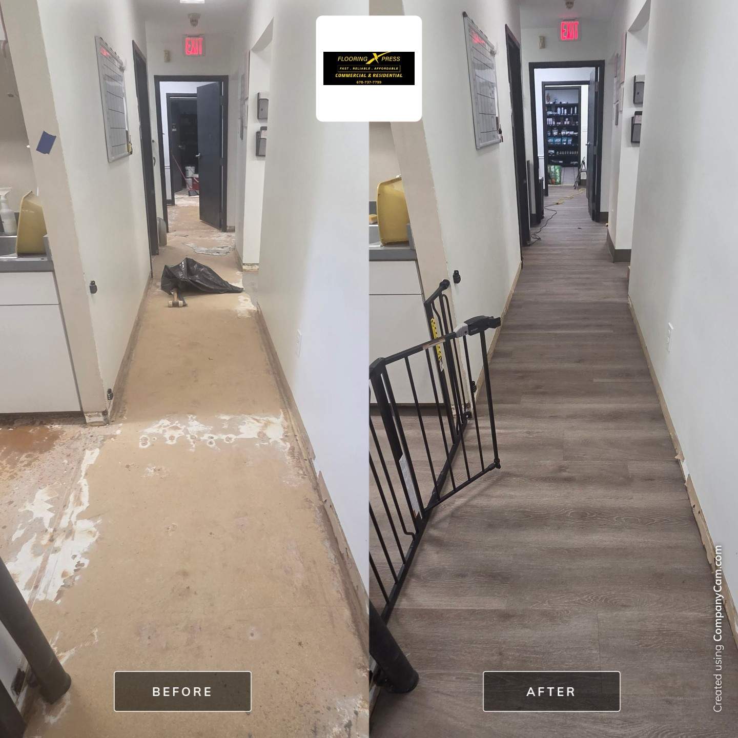 Commercial Vinyl Plank Flooring Installation at Dunwoody Veterinary Clinic by Flooring Xpress CO 