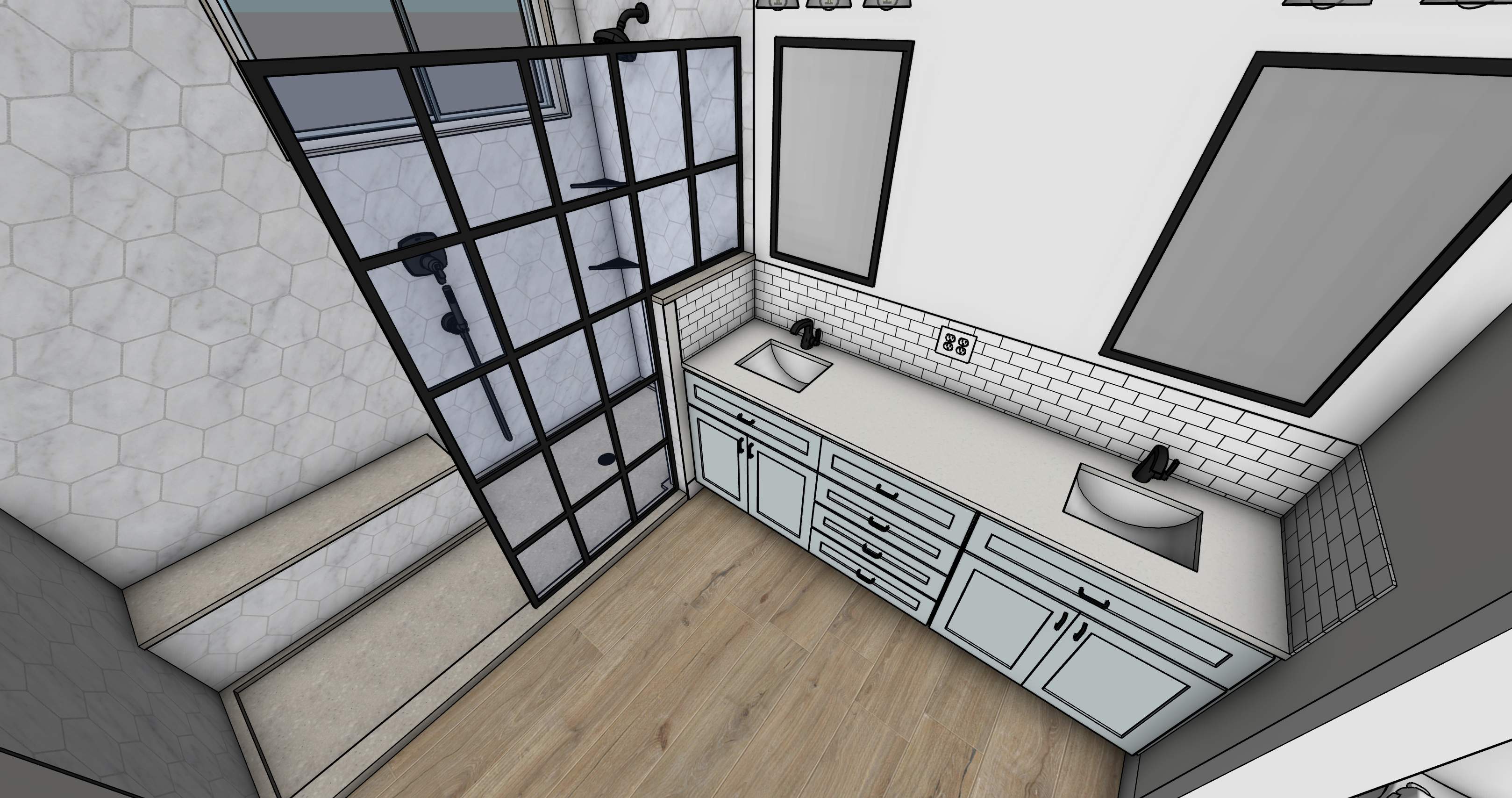 Stone Oak Bathroom Remodel with Paned Shower Glass by Legacy Bath and Kitchen