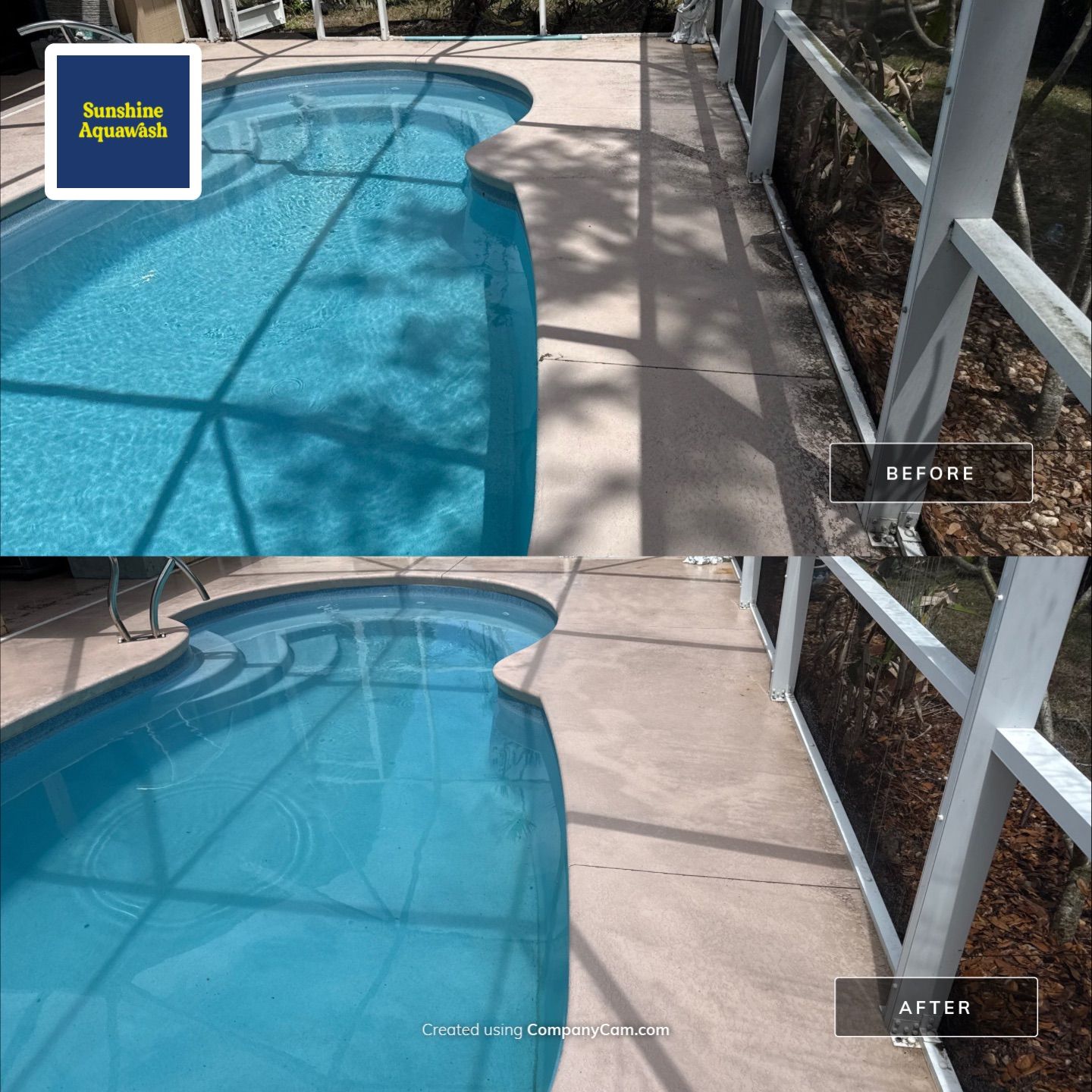 Pool Cage & Painted Pool Deck Cleaning in Sarasota, FL | Soft Wash by Sunshine AquaWash