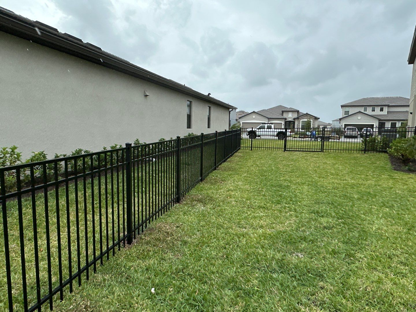 Aluminum Fence Installation using Black 3 Rail Aluminum Fence by Asap fence and gates, LLC