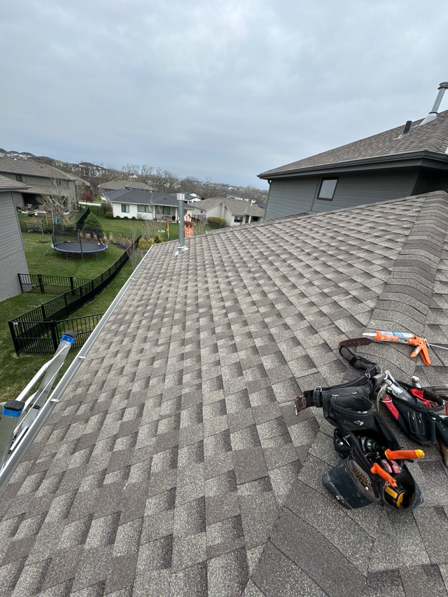 Residential Roof Restoration and Interior Ceiling Leak Repair in Omaha by Crows Roofing LLC