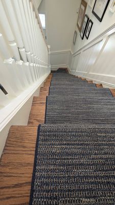 Chicago Residential Staircase Upgrade with Hardwood Treads and Custom Runner