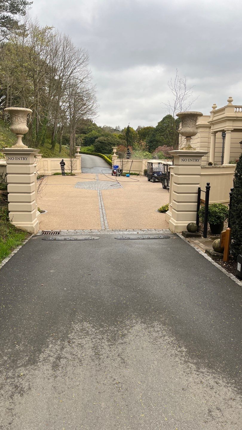 Render - Stone Work - Car parks using honda 21 ltr/min by Ges Exterior Cleaning ltd