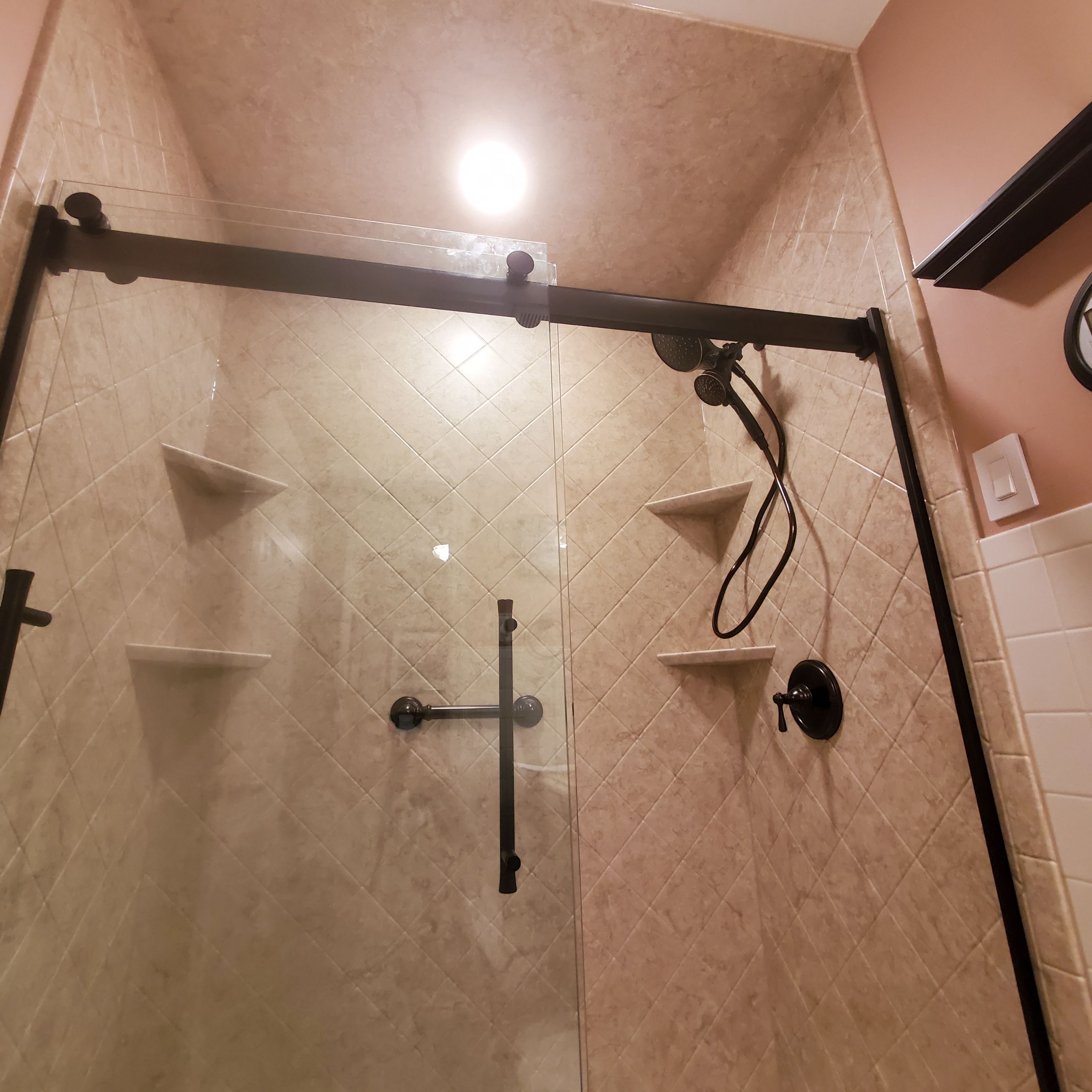 Premier Tub to Shower Conversion - Brecchia Diamond  by All County One Day Bath 