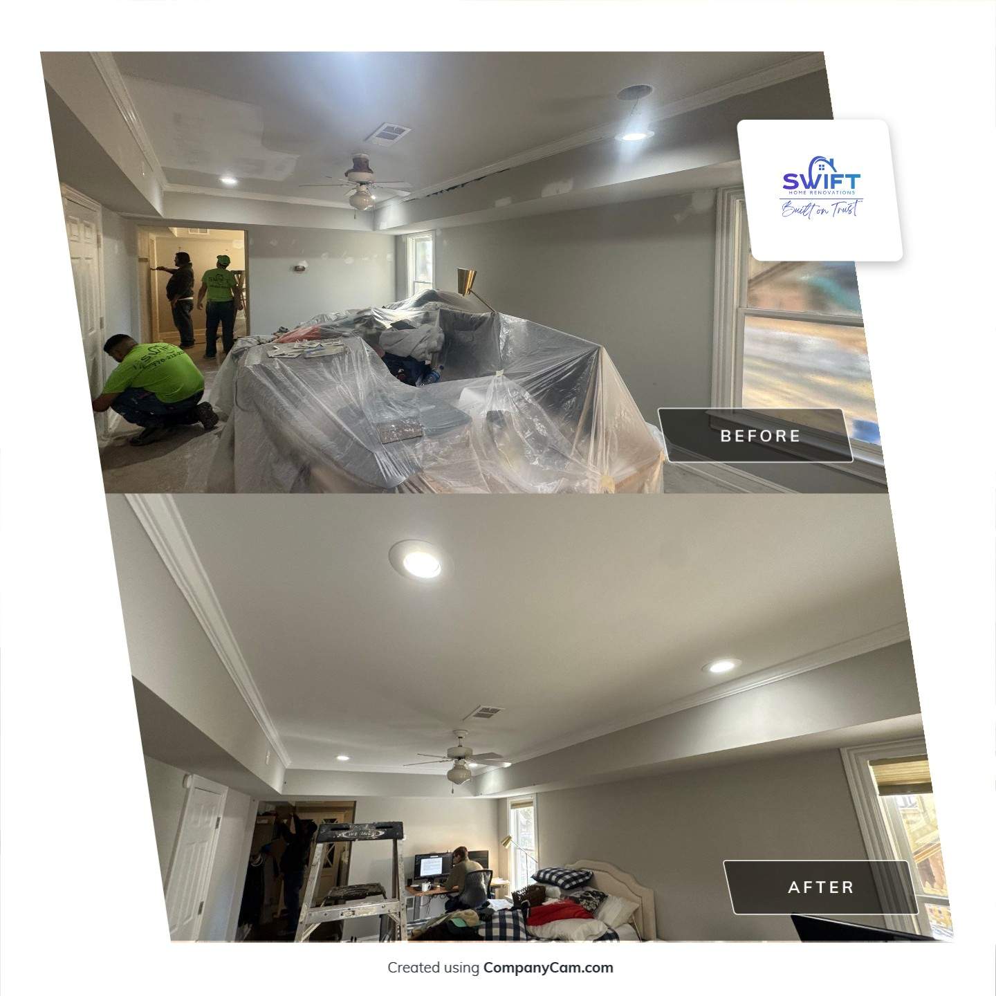 Interior Home Painting and Crown Molding Update in Atlanta by Swift Home Renovations