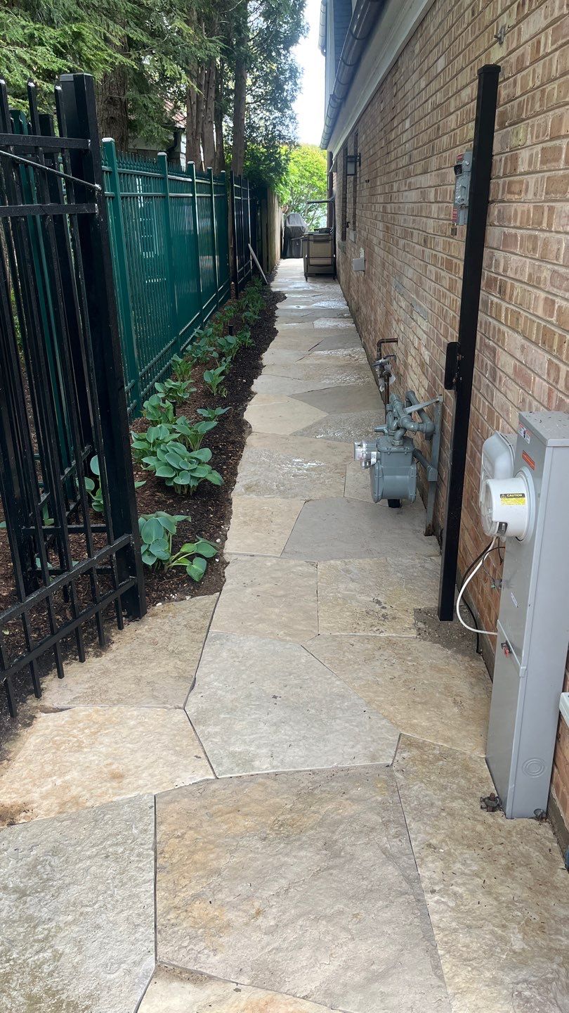 Evanston, IL stone patio cleaning by Northern Power Washing LLC.