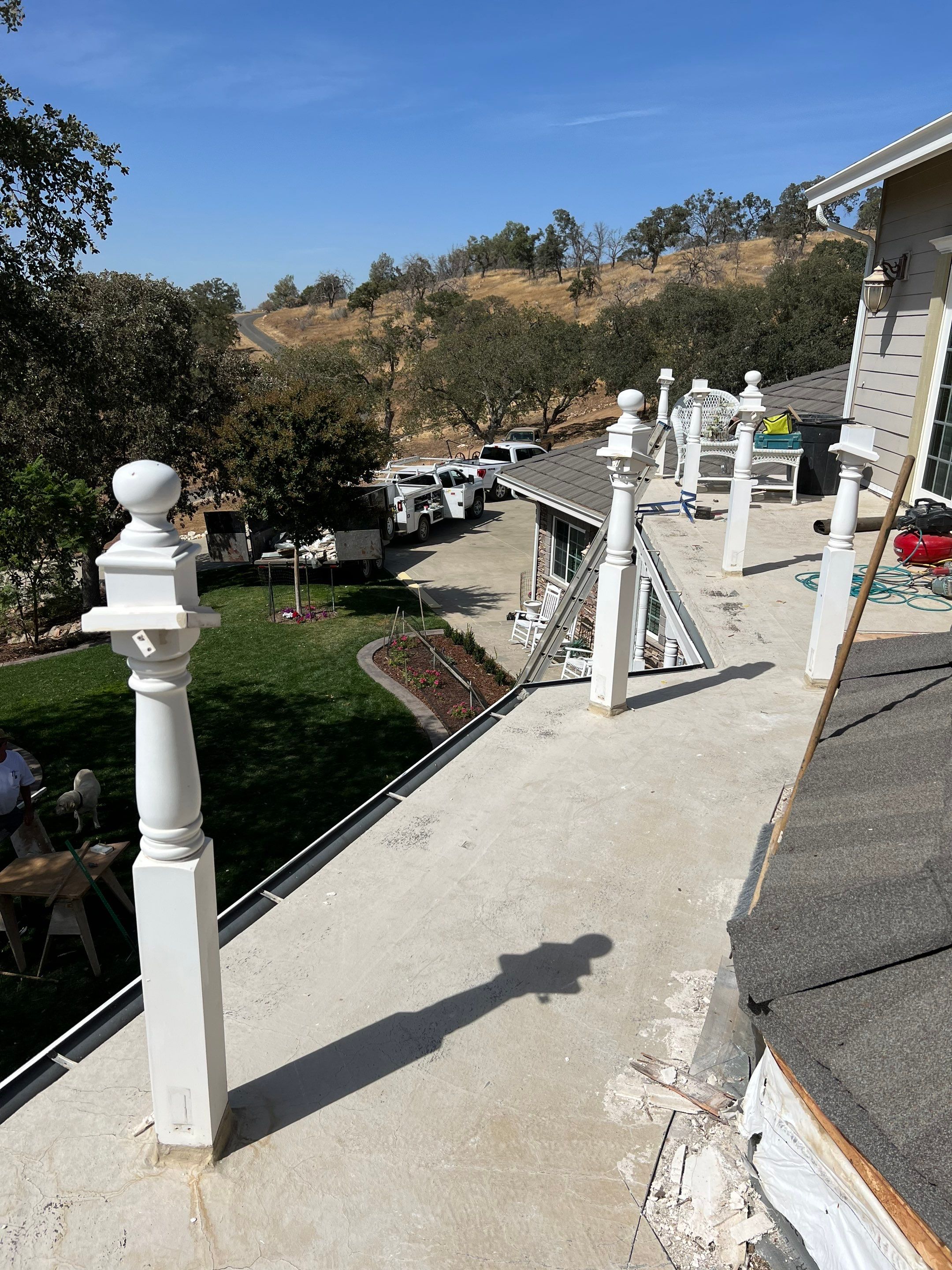 Sealant system over walk deck over house using Rubber coat and coatings by Straight Edge Roofing Inc