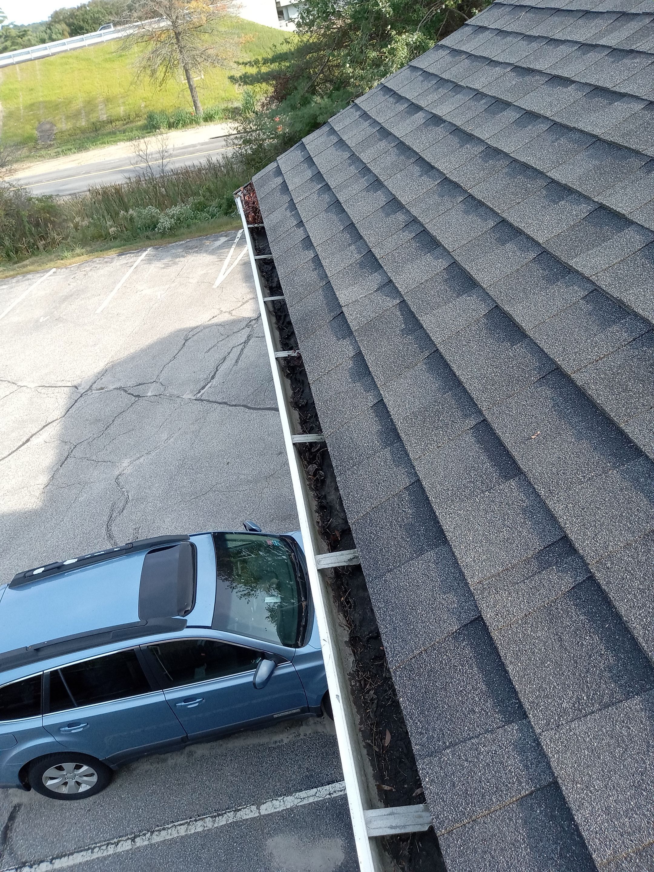 Commercial gutter cleaning Portland, ME after photo with clean gutters