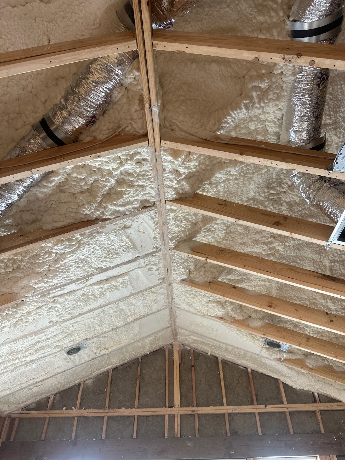 Open cell spray foam & rockwool job completed in Dallas TX by Apex Insulation Solutions