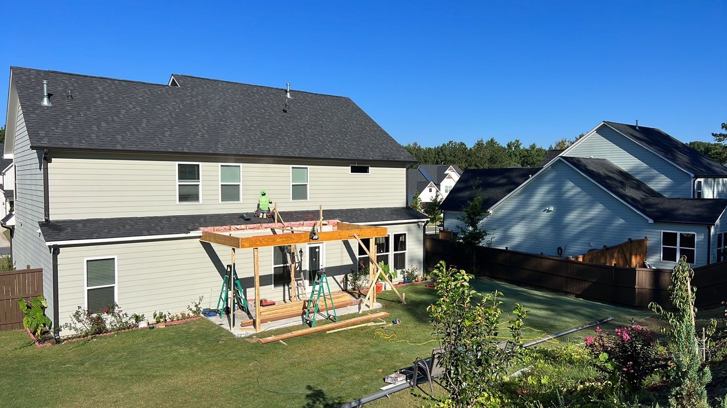 Custom Covered Porch Construction with Finished Wood Ceiling in Acworth by Swift Home Renovations