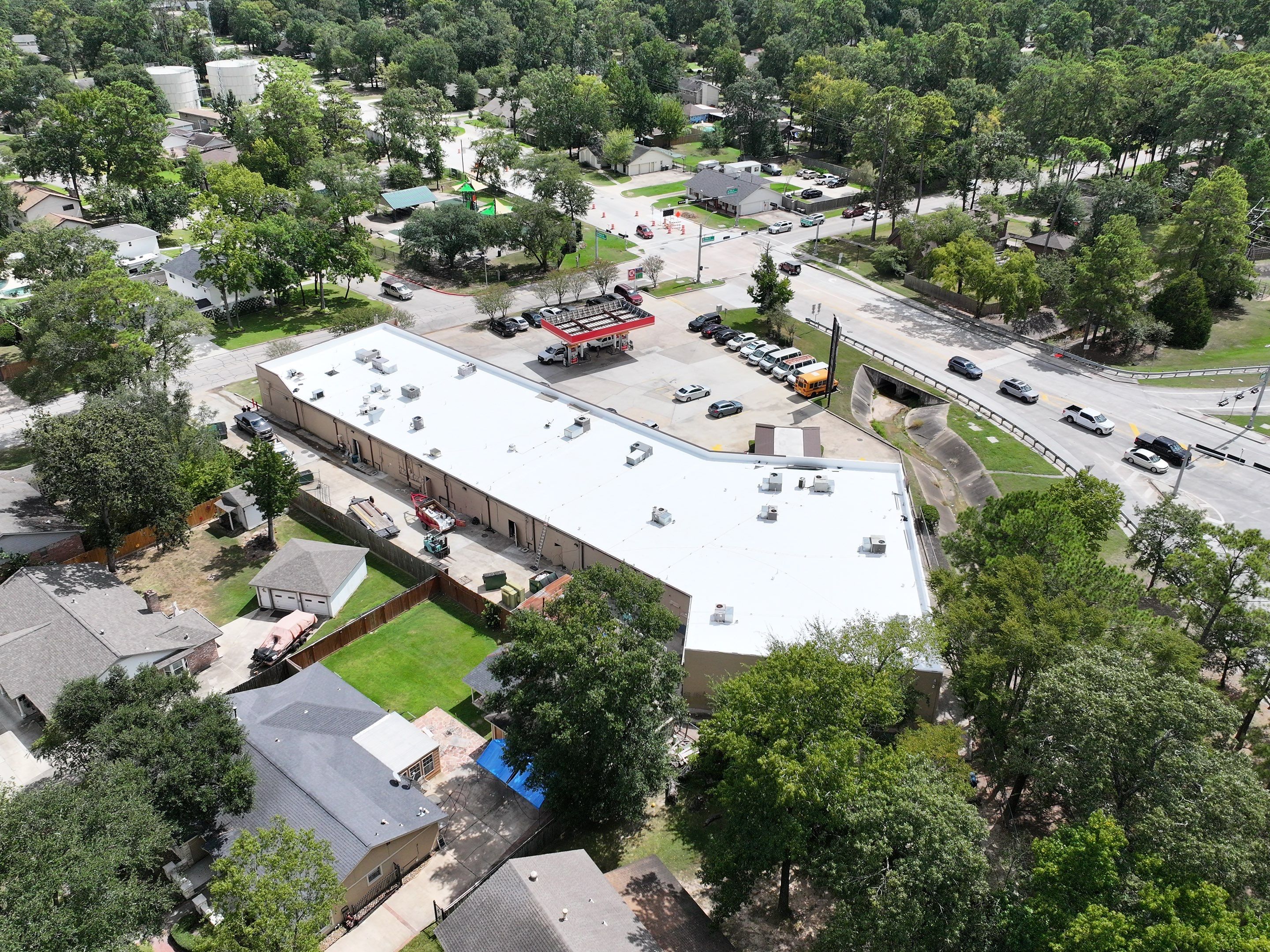 TPO Commercial Roof Replacement in The Woodlands by Abbott Roofing Company