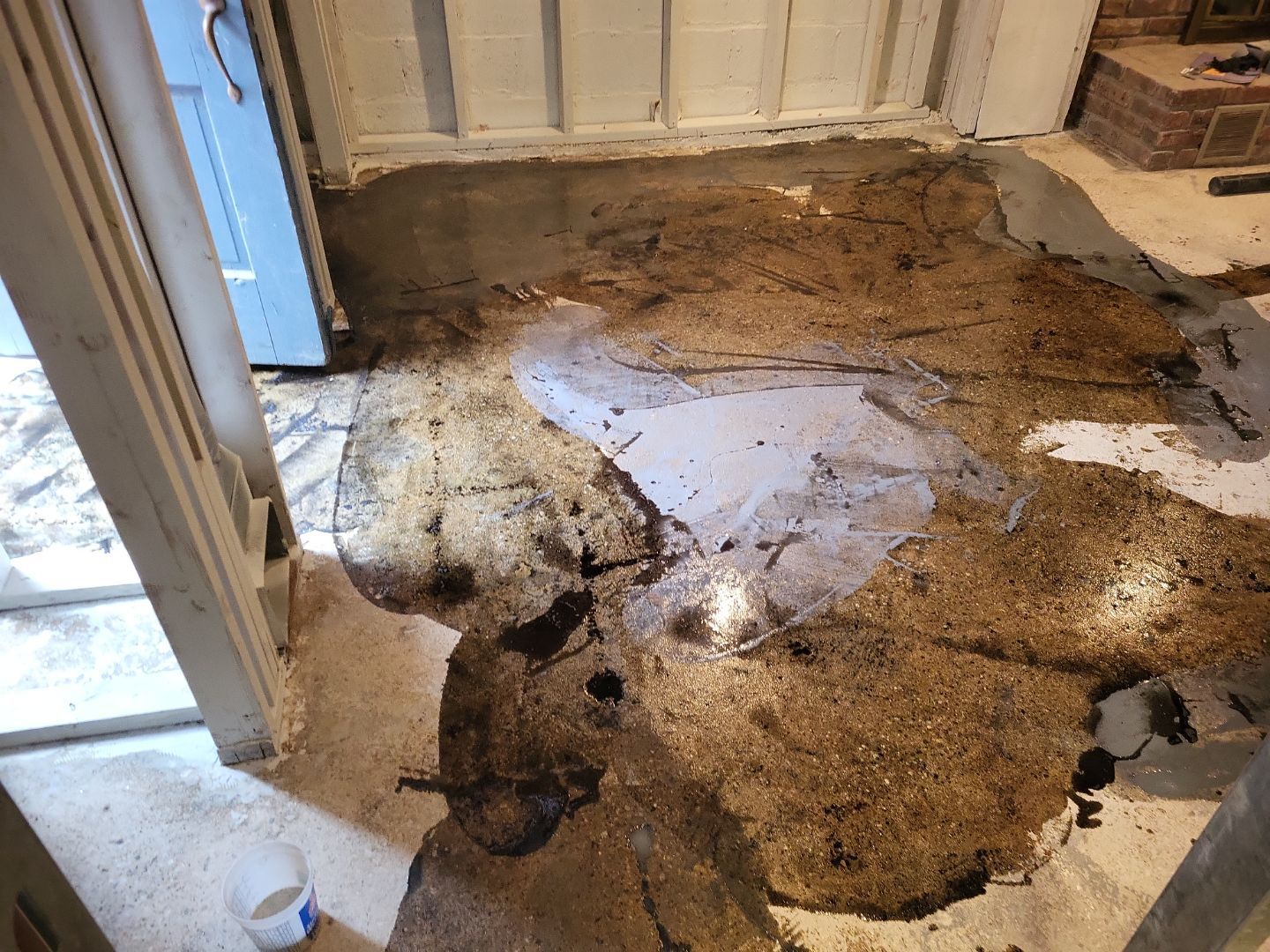 Basement Concrete Floor Coating with Penntek Flake System by Spectrum Painting, LLC