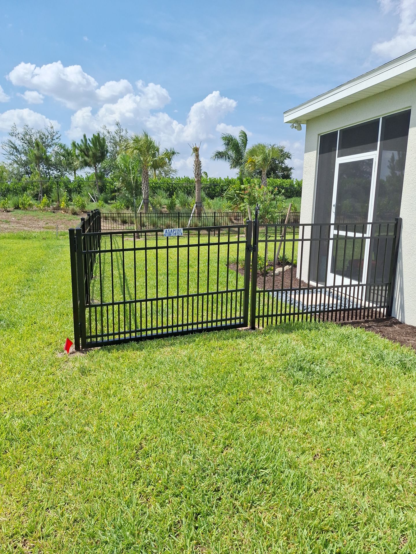 Aluminum Fence Installation using Black 3 Rail Aluminum Fence by Asap fence and gates, LLC