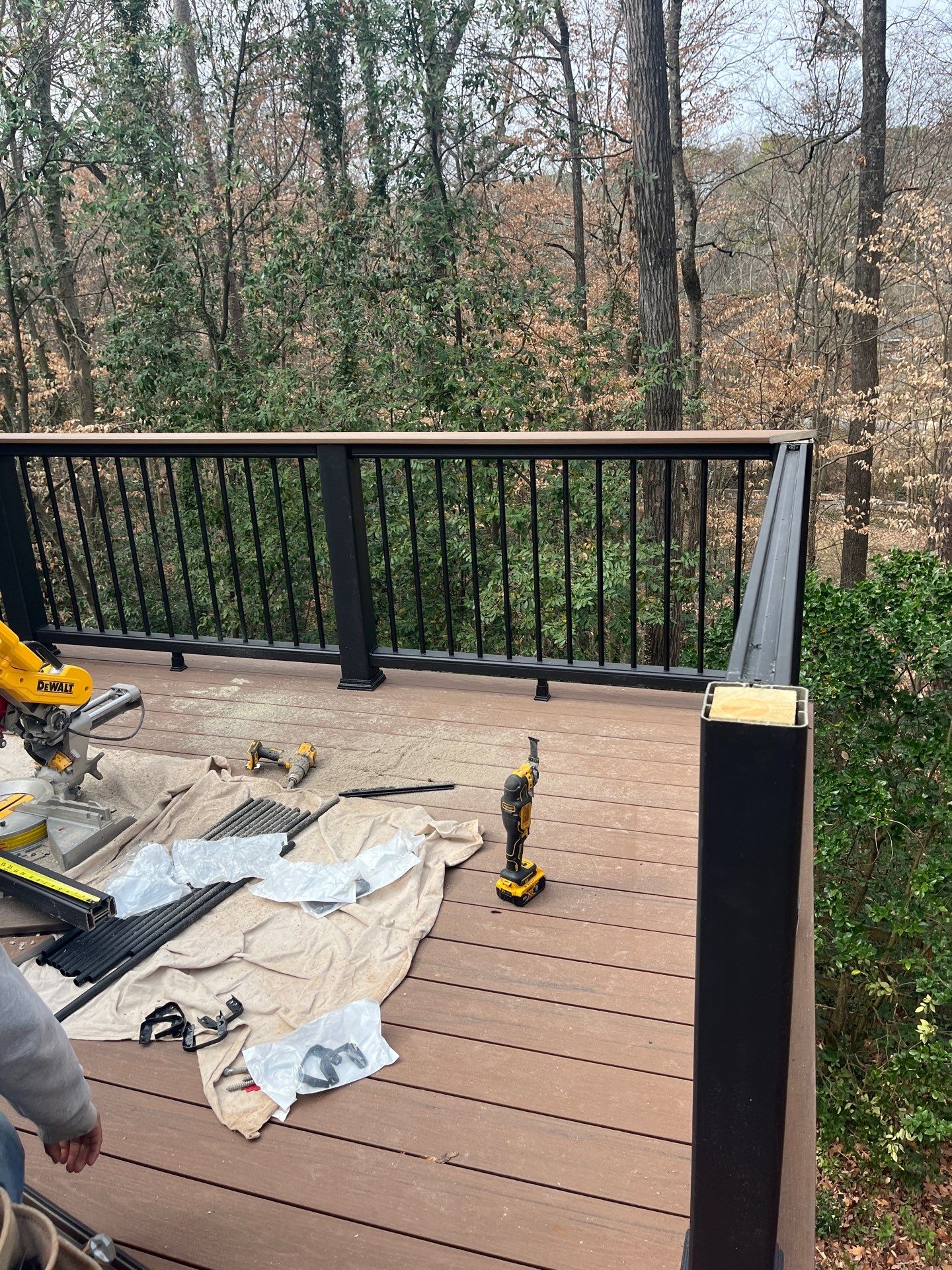 Timbertech Deck Resurface with Trex Transcends Drink Rail Install in Decatur, GA by Nelson Exteriors 
