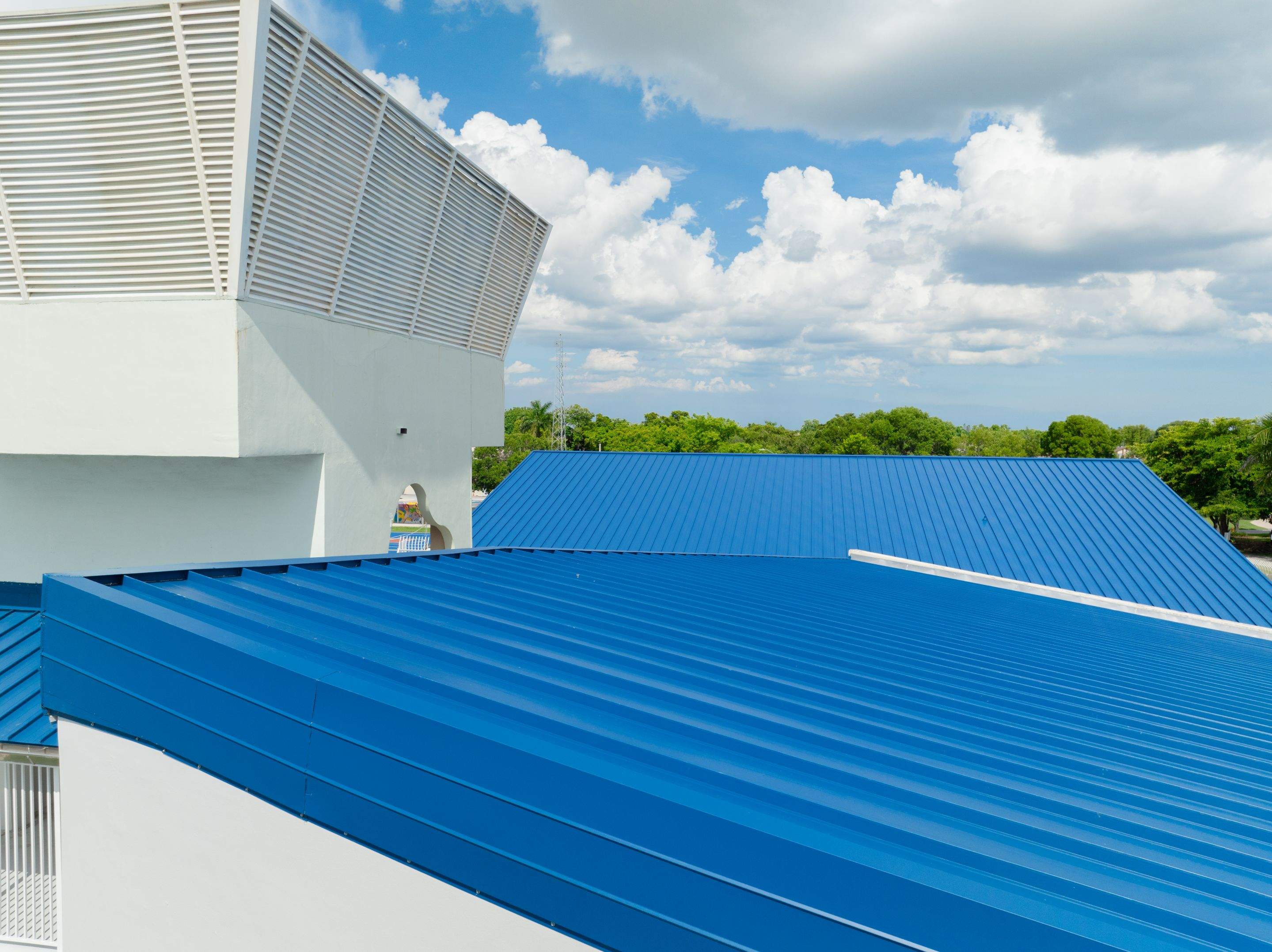24ga 1.5" Mechanical Seam Slate Blue by Total Roofing System The Metal Roof Experts