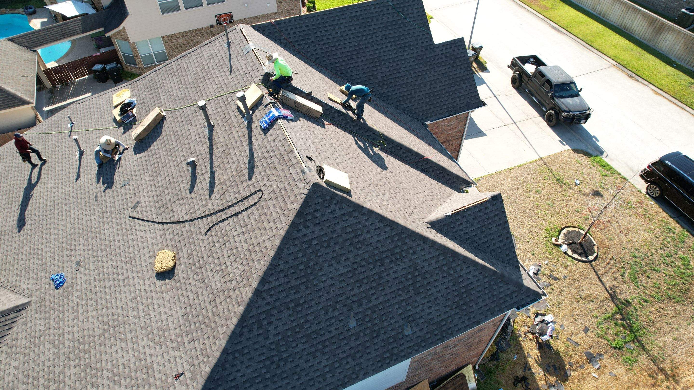 Brick Two-Story Roof Replacement, Tear-Off to Finish — Spring, TX by PL Roofing & SB Roofing, LLC.