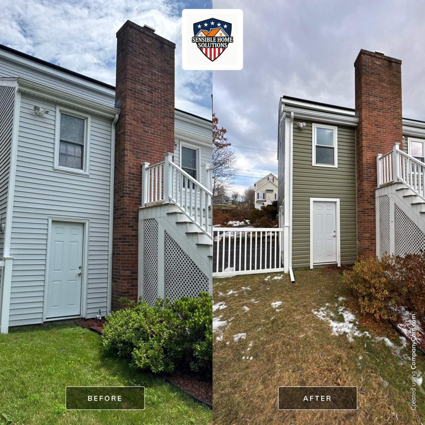 Complete Exterior Home Transformation with CertainTeed Dutch Lap Siding, Windows, Custom Door & Deck Repairs by Sensible Home Solutions