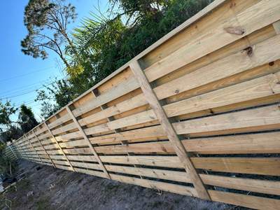Horizontal Wood Privacy Fence Installation in Venice