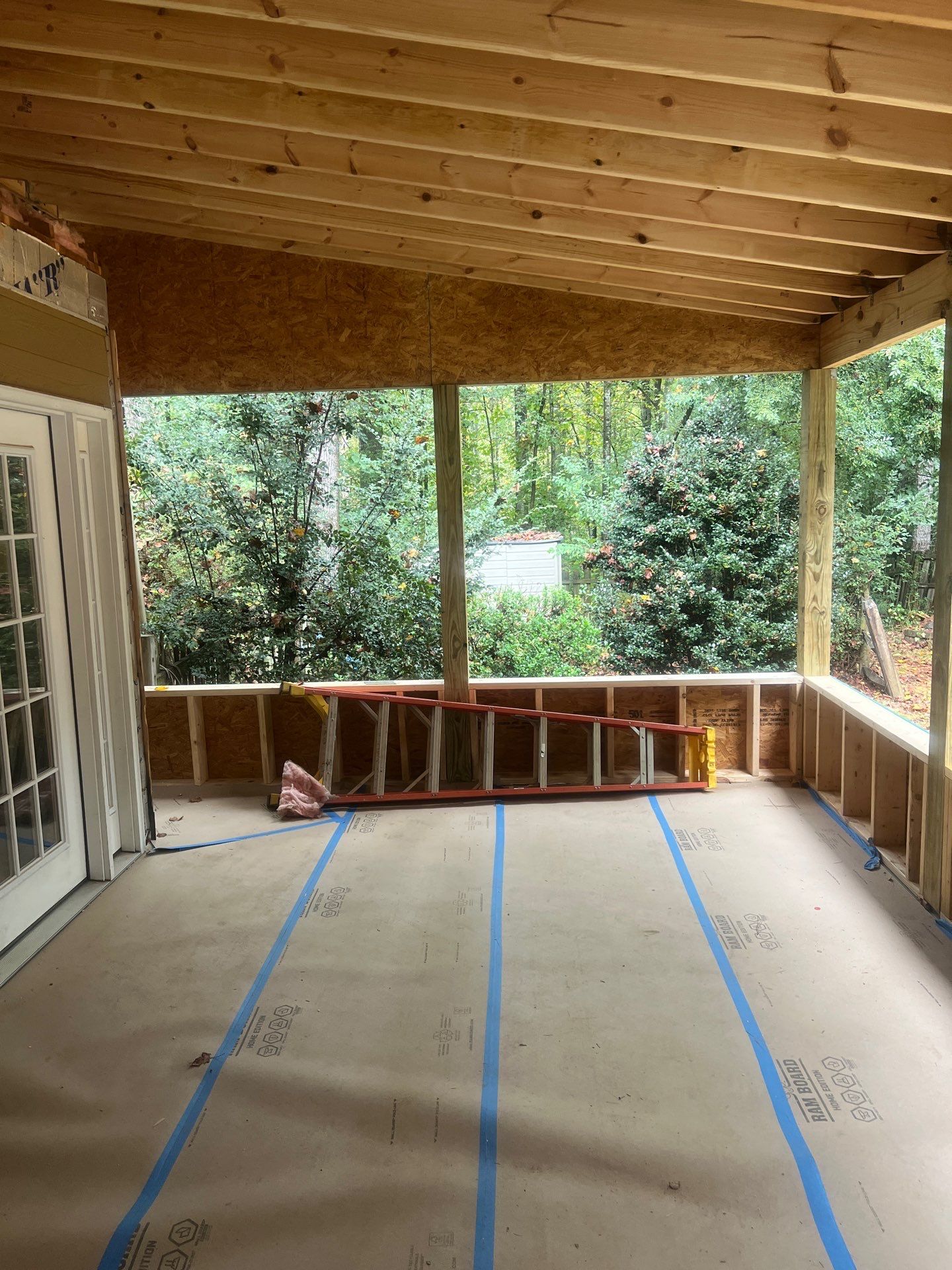 Trex Deck Build, Shed Roof Porch Install, and Door Replacement in Alpharetta, GA by Nelson Exteriors