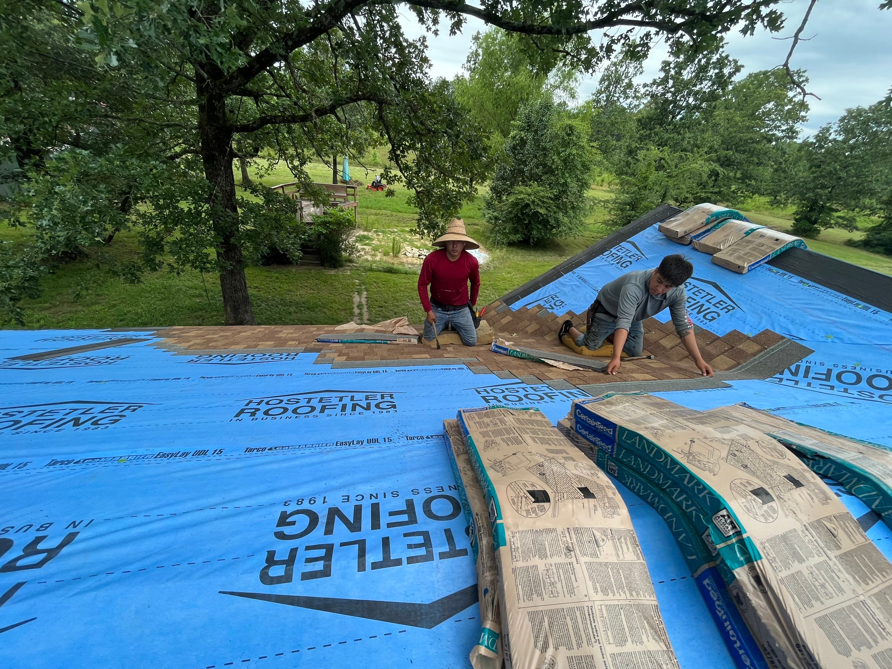 Storm Restoration Reroof: 25 Year 3-Tab Shingle by Hostetler Roofing