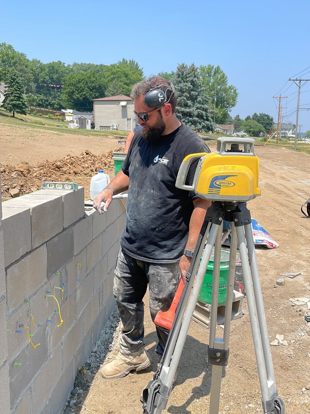 Fence / Retaining Wall using Block then parge by ACE Waterproofing & Basement Solutions