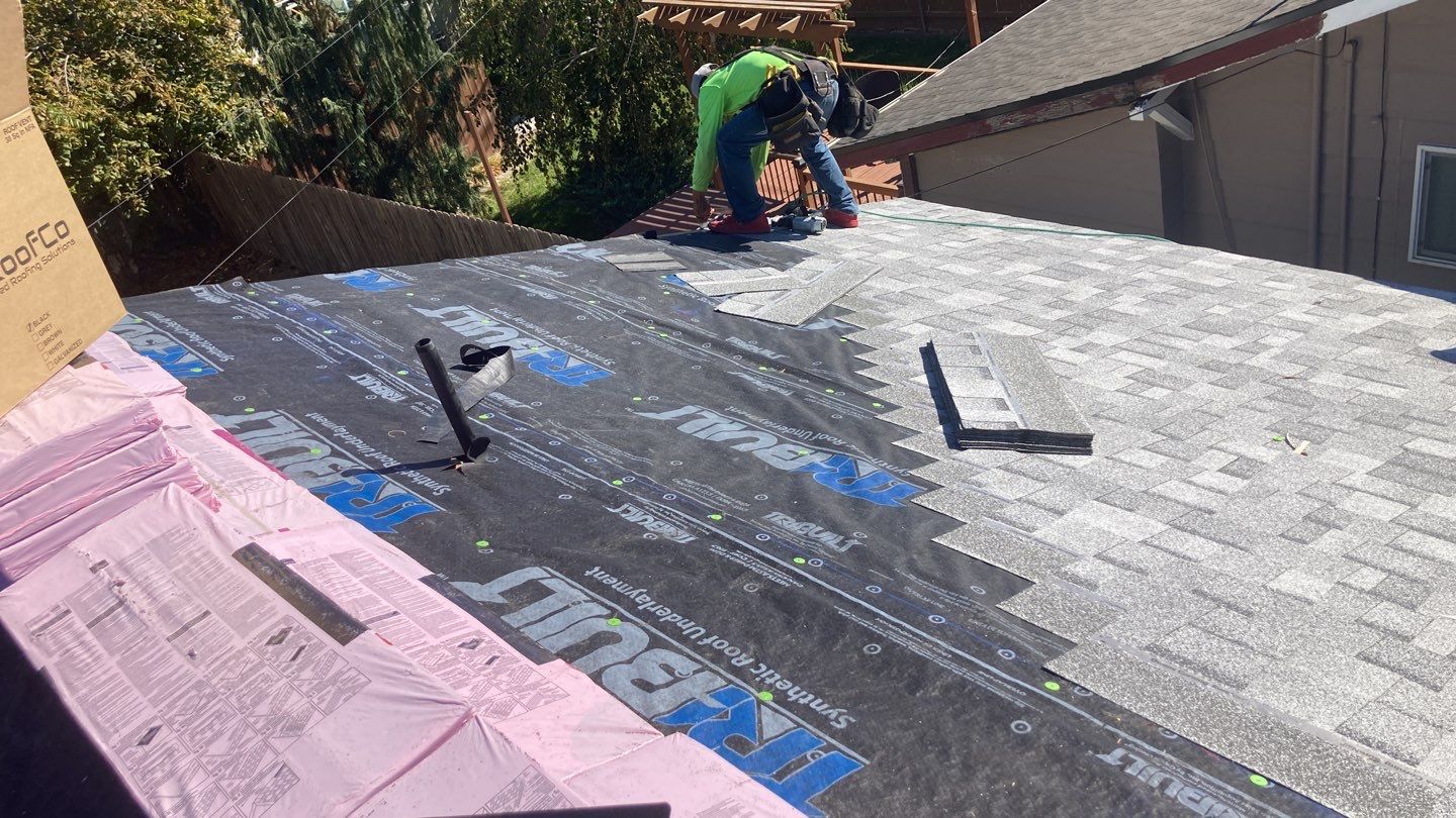 Nampa ID., single level Investment Property Roofing Installation using Owens Corning Oakridge in Peppermill Grey by ID Roofing LLC