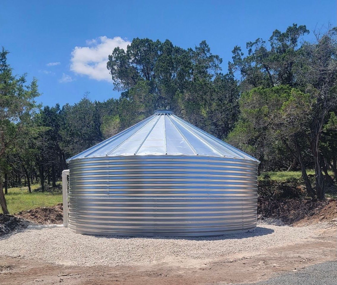 150K Equestrian center with 25K backup tank for potable water. by Hill Country Rain Water