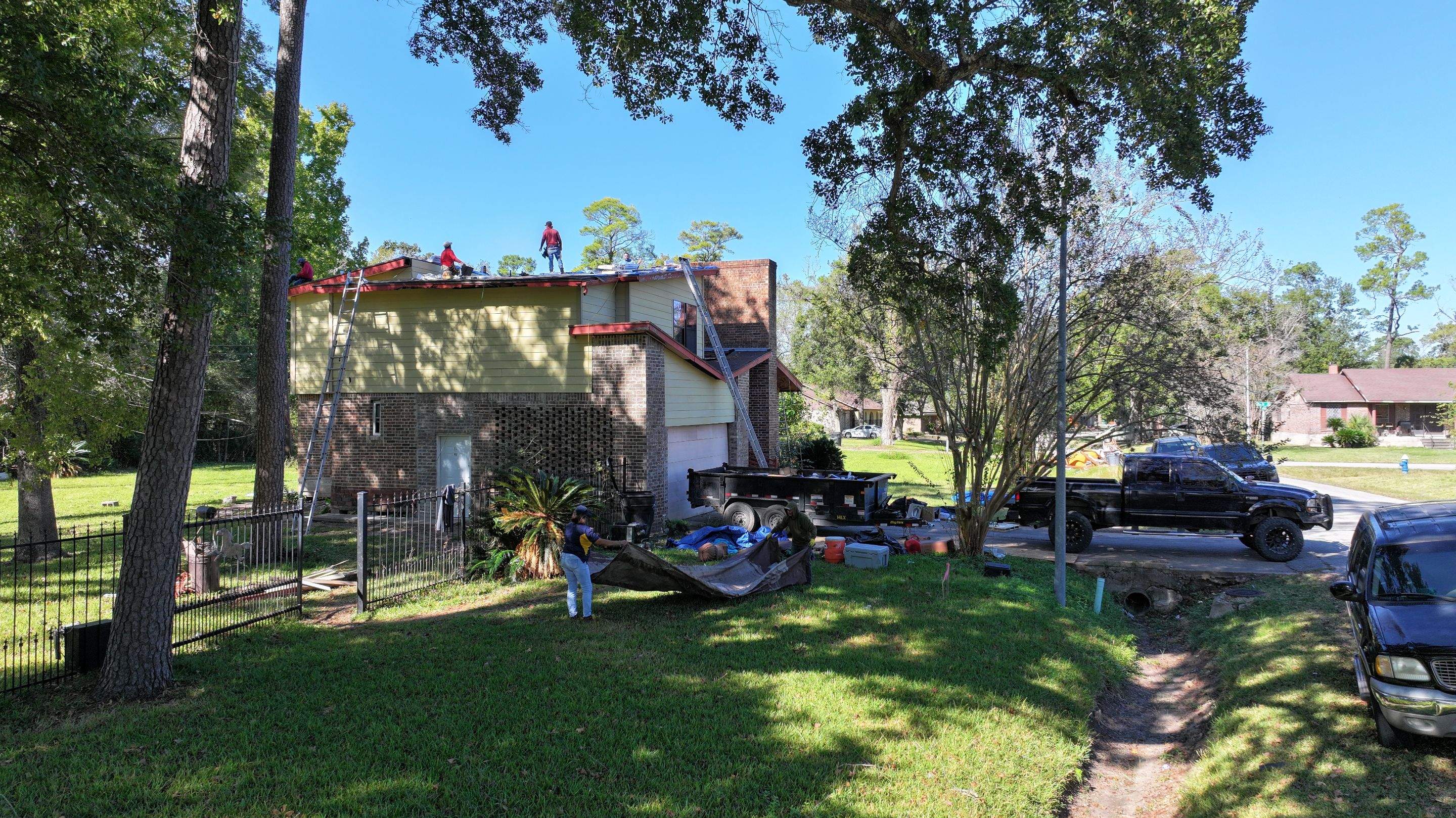 Roof Replacement with Chimney Flashing Detail — Houston, TX by PL Roofing & SB Roofing, LLC.