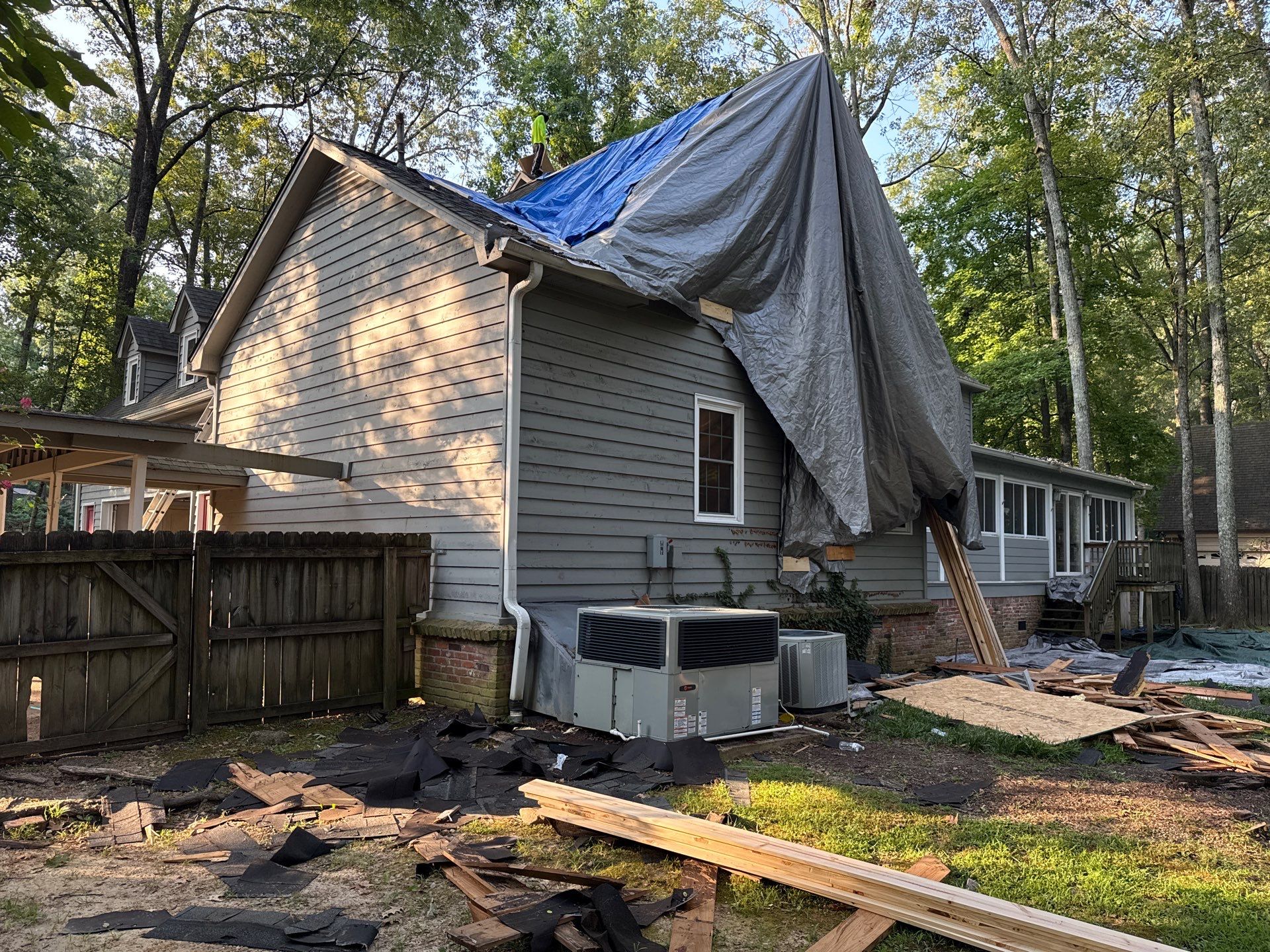 Collierville Roof Replacement Following Major Tree Impact Damage with interior repairs by Revival Roofing Services