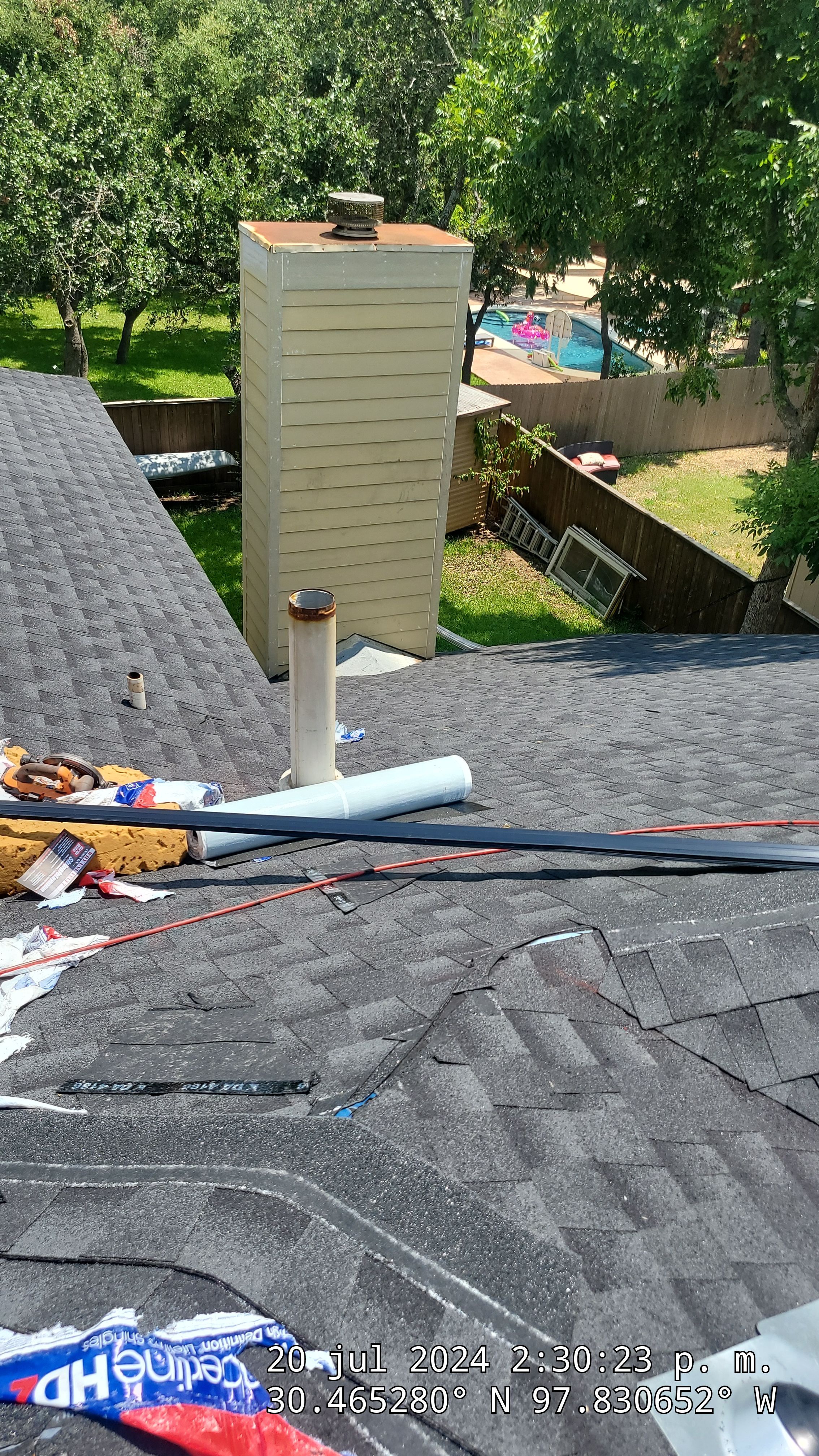 Architectural Shingle Roofing Replacement and Decking Repair in Cedar Park by Caliber Restoration LLC