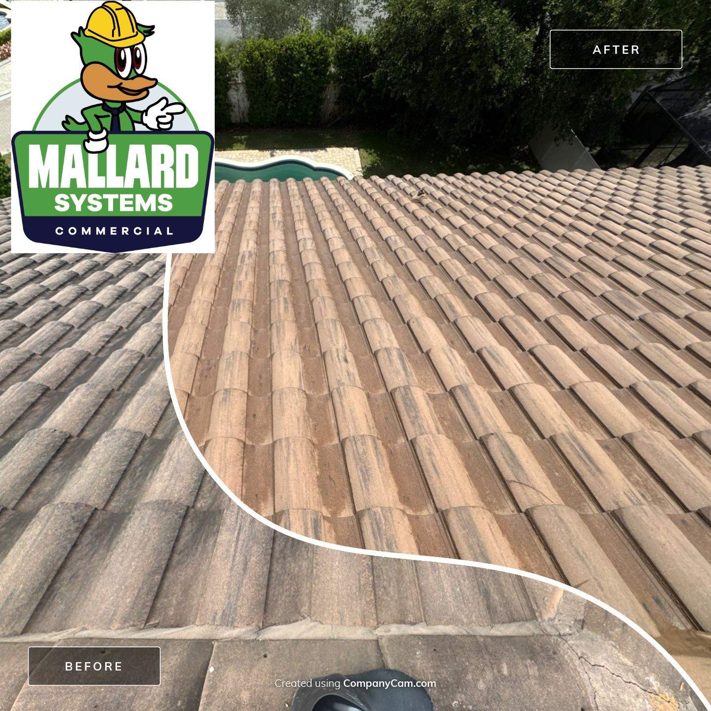 Barrel Tile Roof Cleaning by Mallard Systems