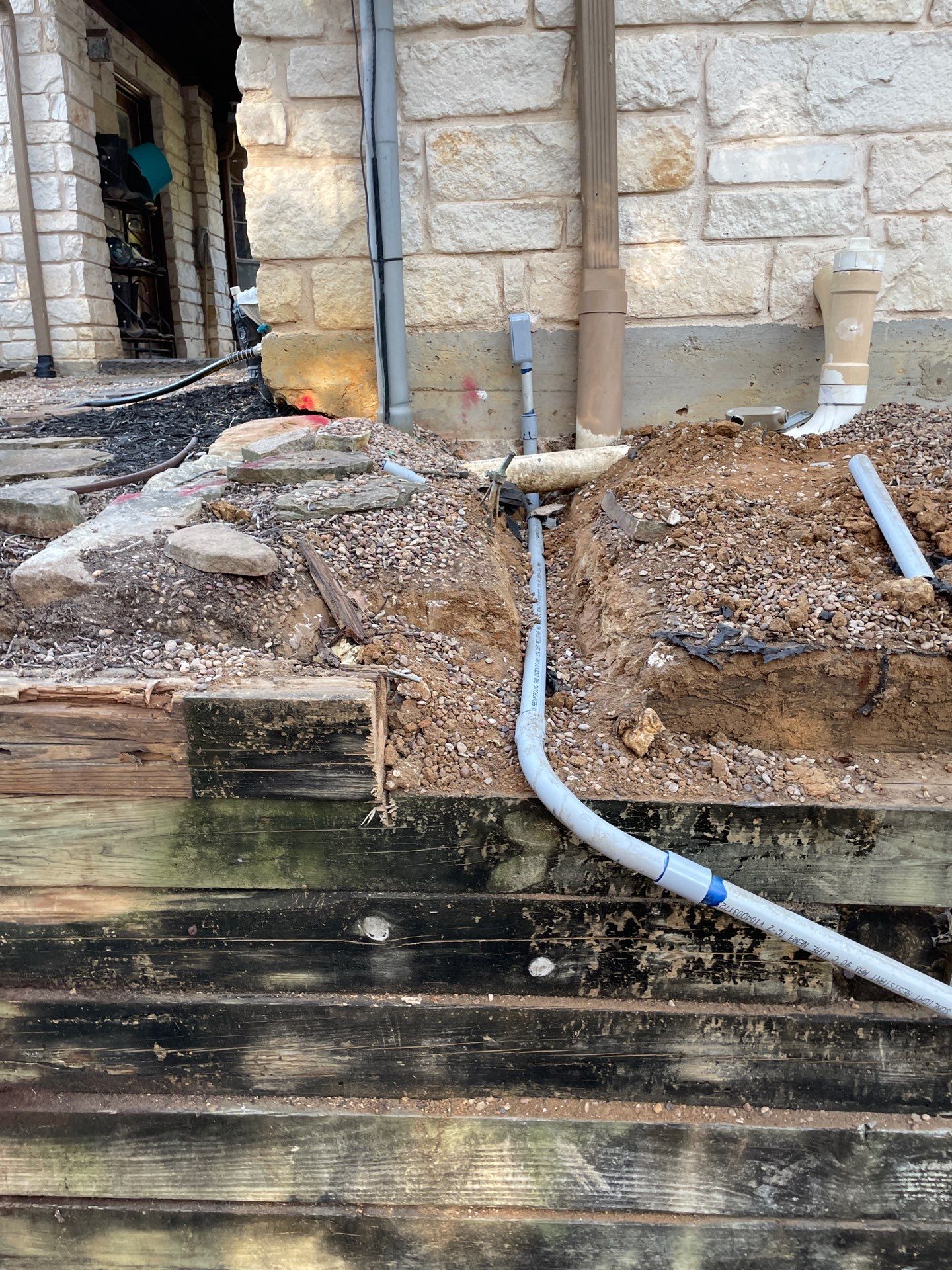 In Progress Retaining Wall Project by Peterson’s