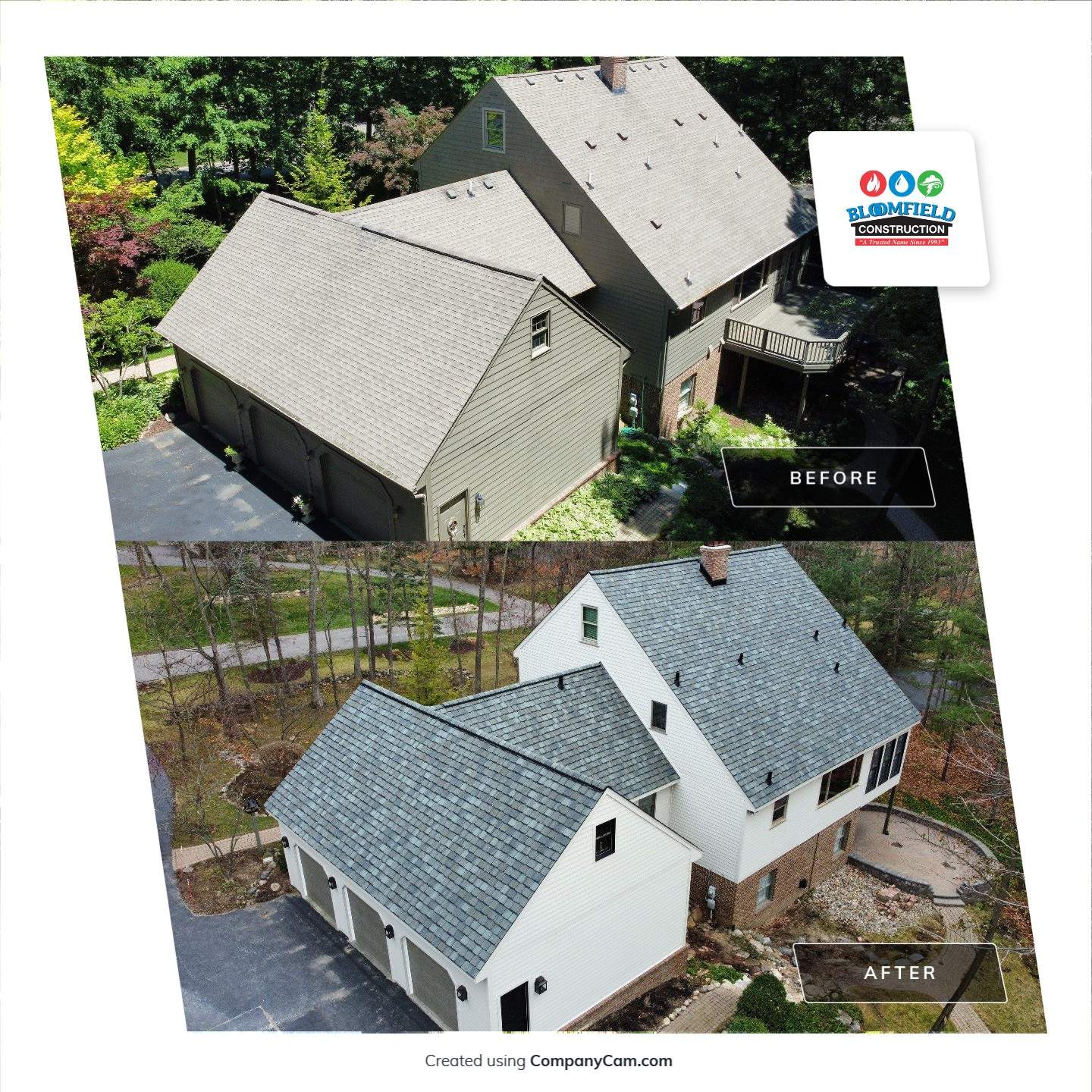 CertainTeed Roof and James Hardie Siding Installation by Bloomfield Construction & Restoration