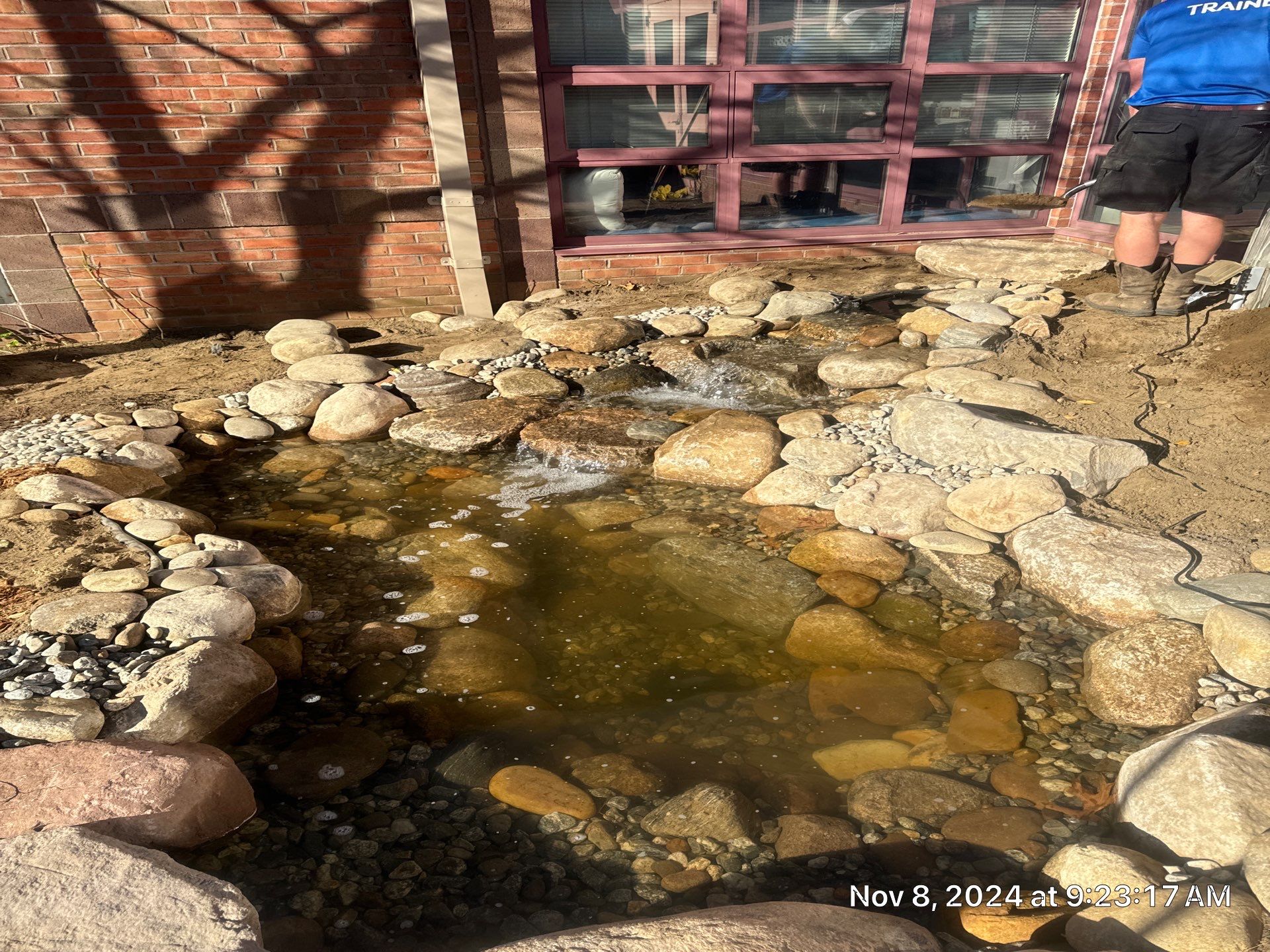 Deerfield Elementary School Koi Pond Build by Wicked Water Gardens