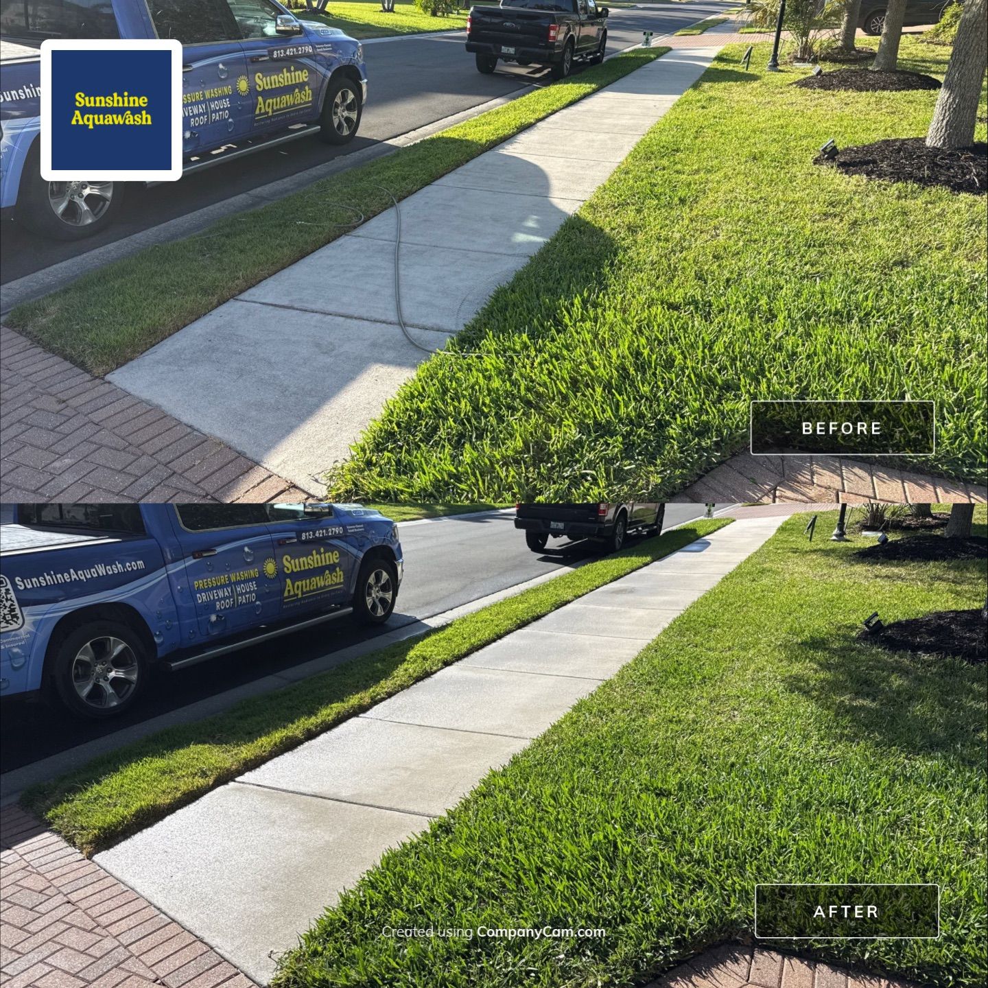 Paver Driveway & Sidewalk Cleaning | Oakleaf Hammock – Ellenton, FL by Sunshine AquaWash