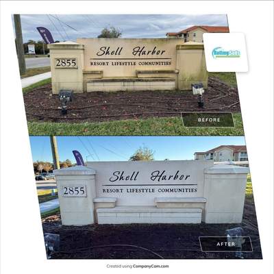 Shell Harbor – Monument Sign Soft Wash