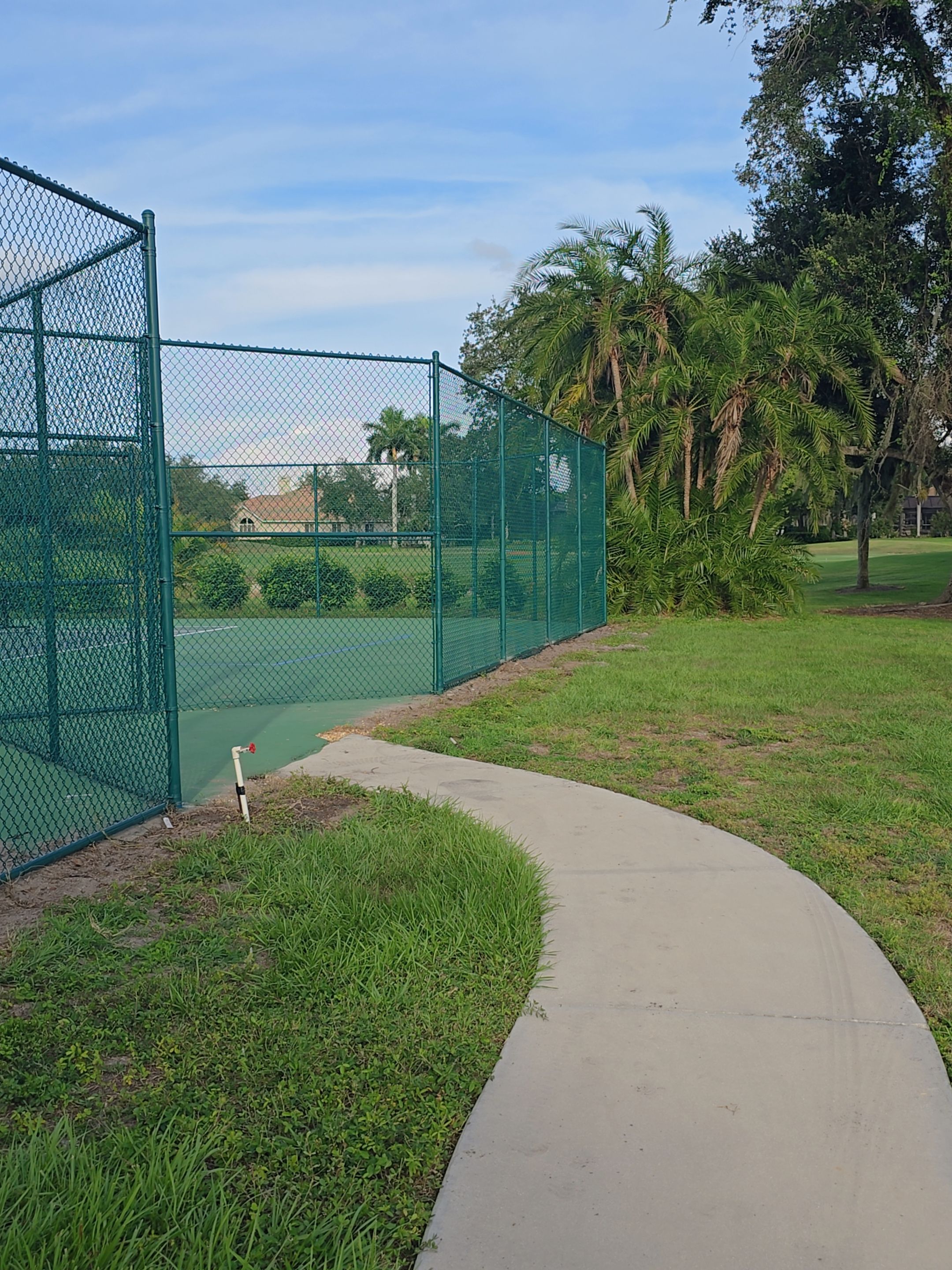 Commercial Tennis Court Chain Link Fence Repair in Sarasota by True Fence LLC