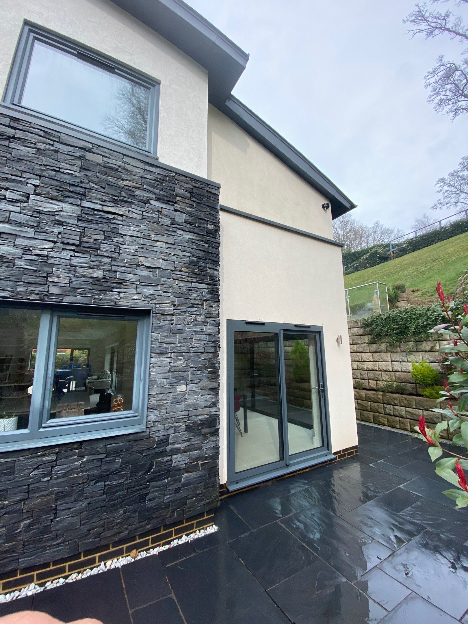 Render and patio clean using Honda 15lpm Low Pressure Washing Machine by Ges Exterior Cleaning ltd
