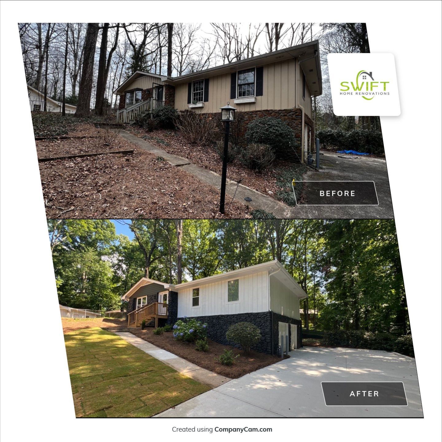 Full Interior and Exterior Home Renovation with Finished Basement in Marietta by Swift Home Renovations