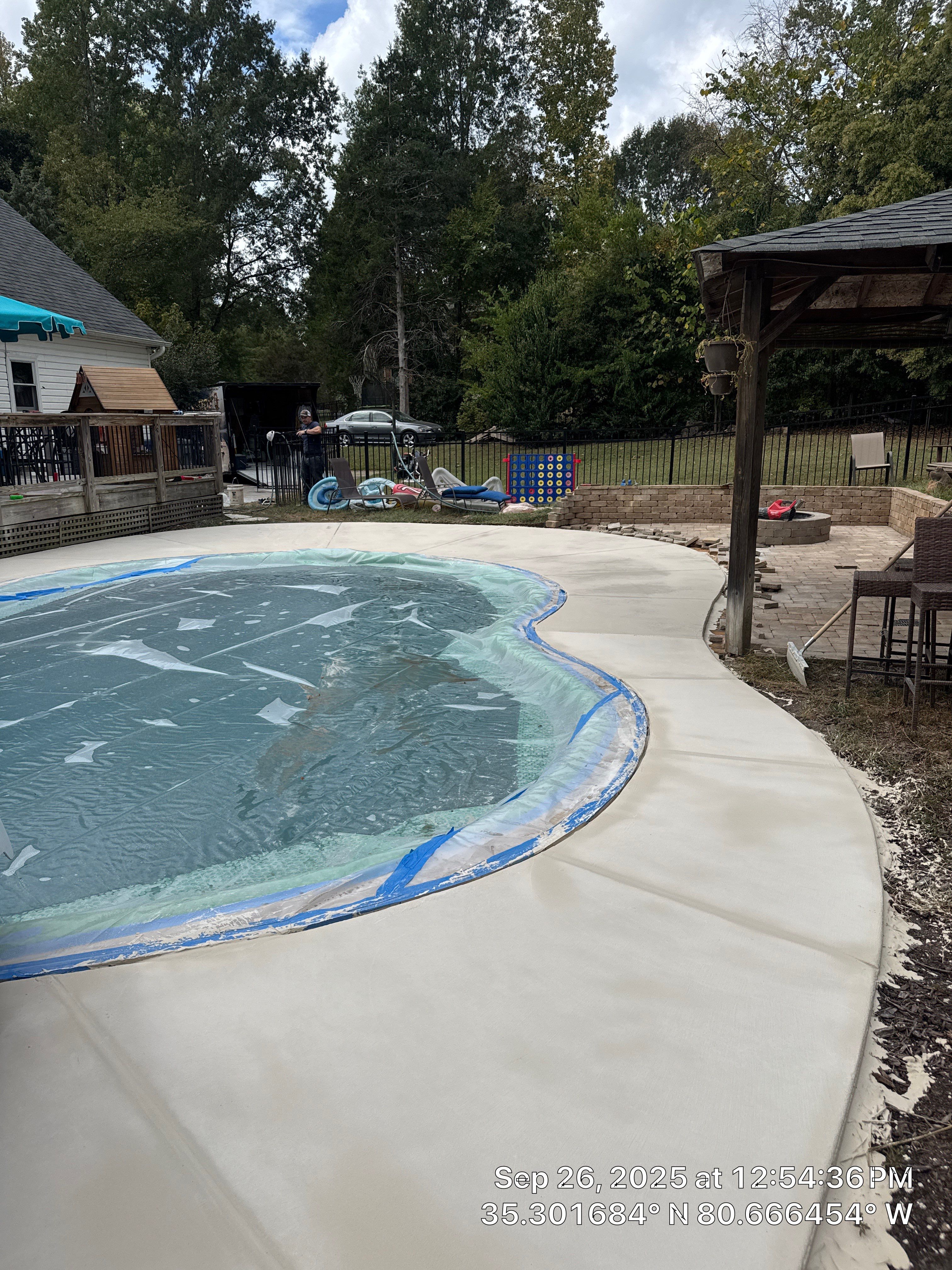 Pool Deck OverLay in Knockdown finish by Endure Concrete Coatings